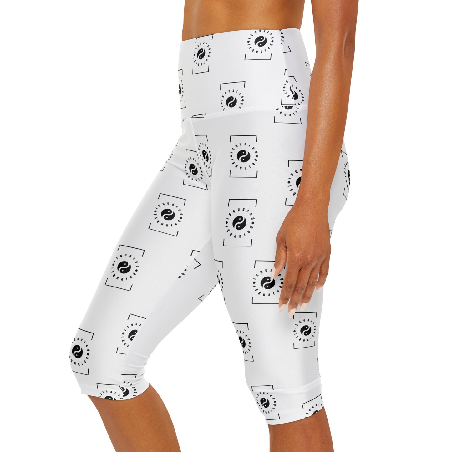 white iSquared Yoga - High Waisted Capri Leggings