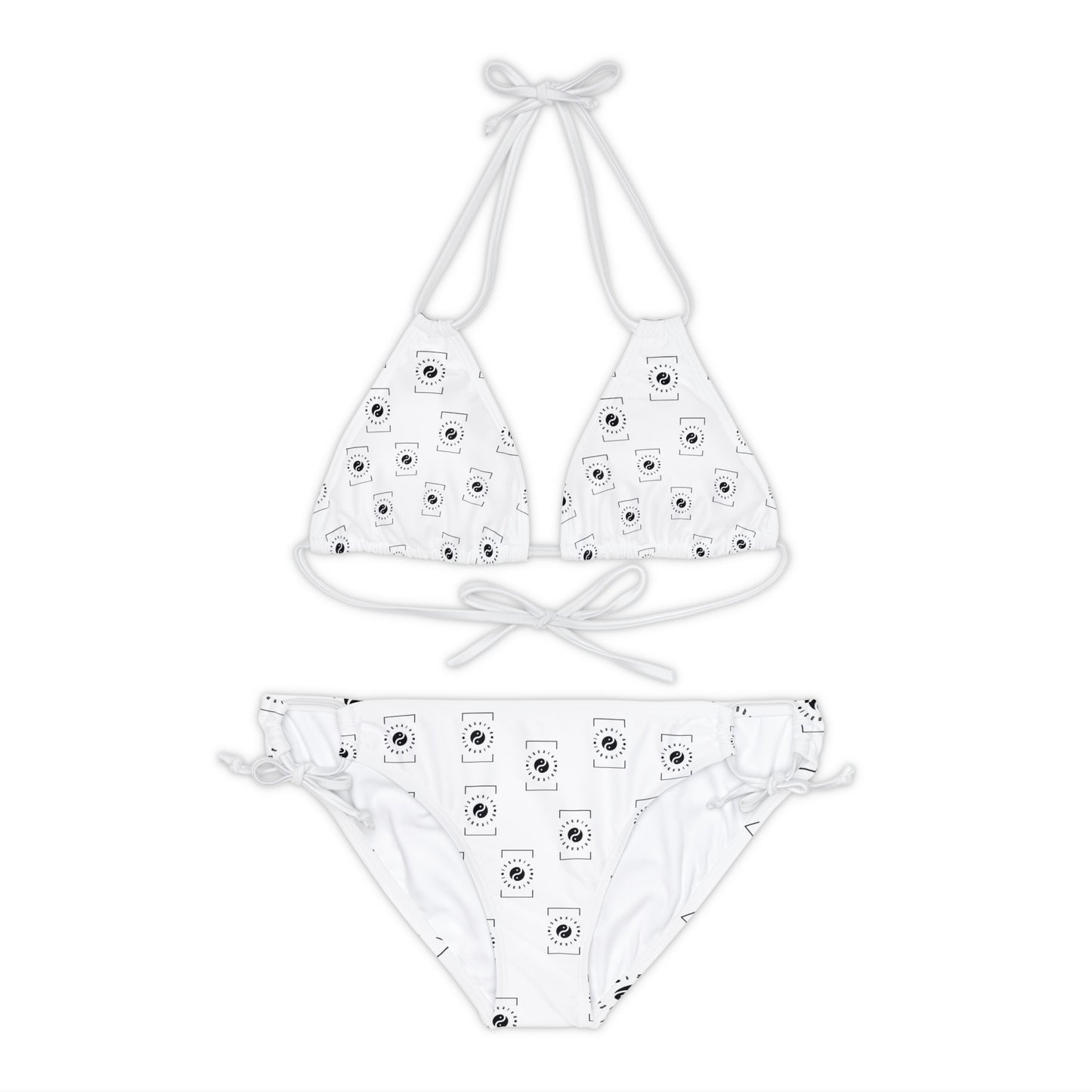 white iSquared Yoga - Lace-up Bikini Set