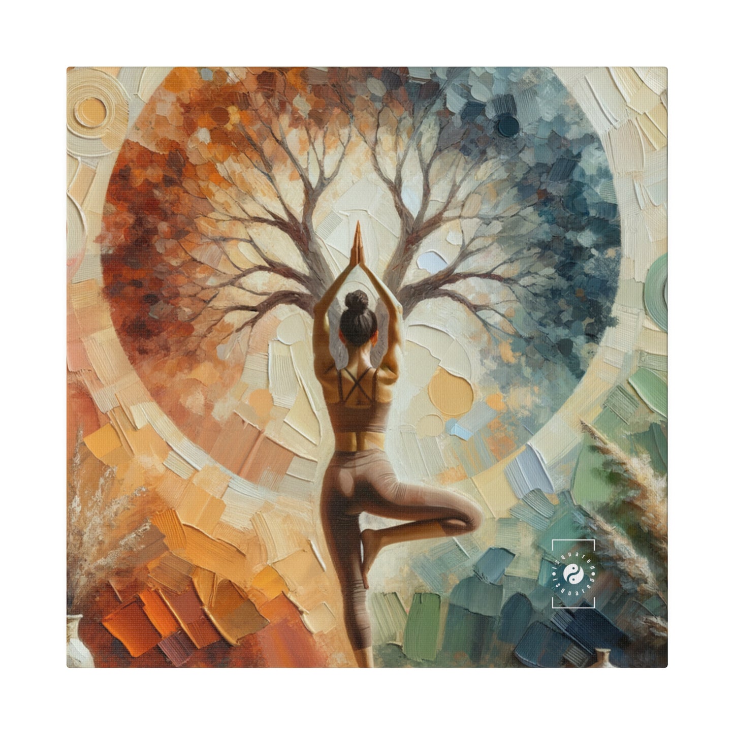 "Stability in Surrender: Vrikshasana in Harmony with Earth" - Art Print Canvas