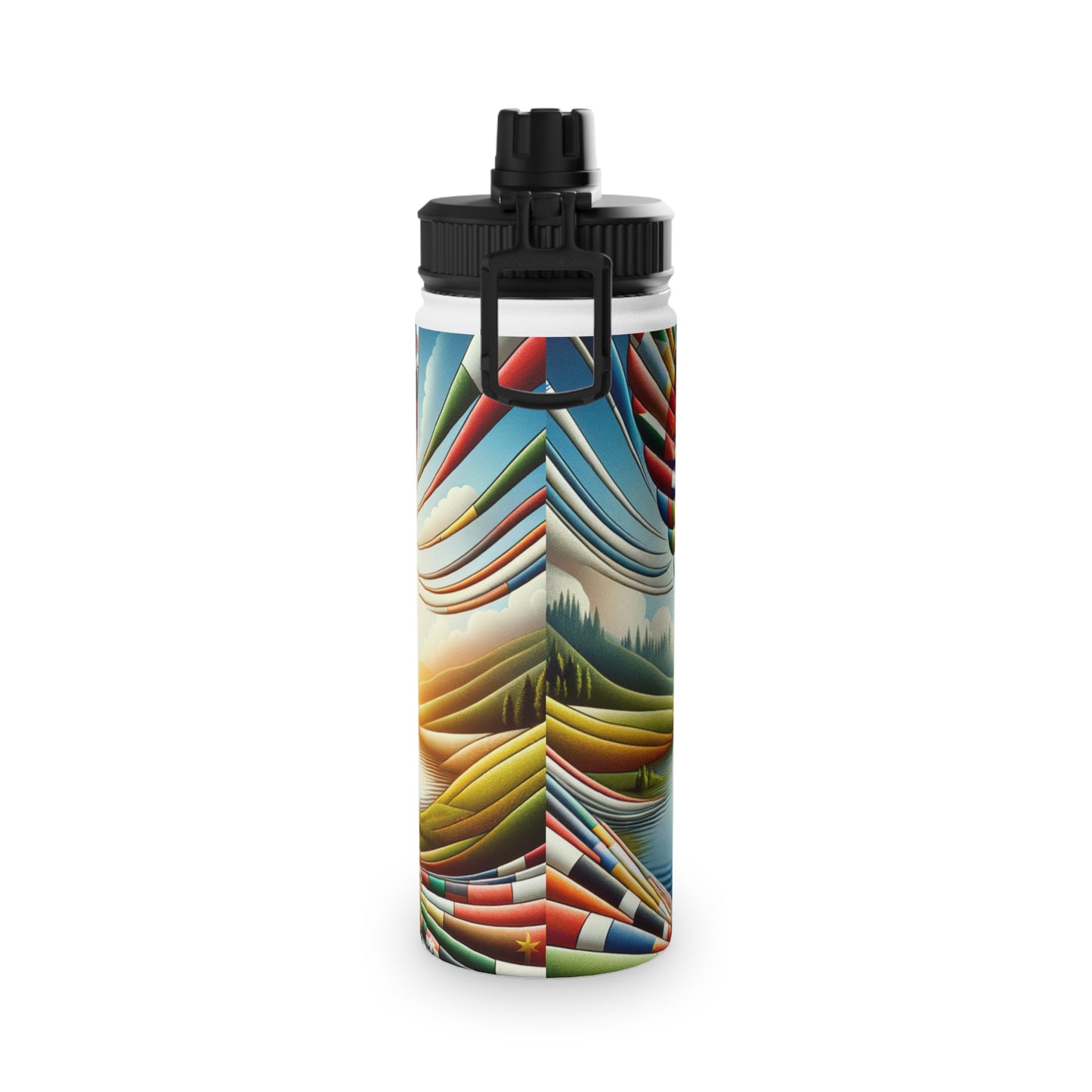 "Global Tapestry of Tranquility" - Sports Water Bottle