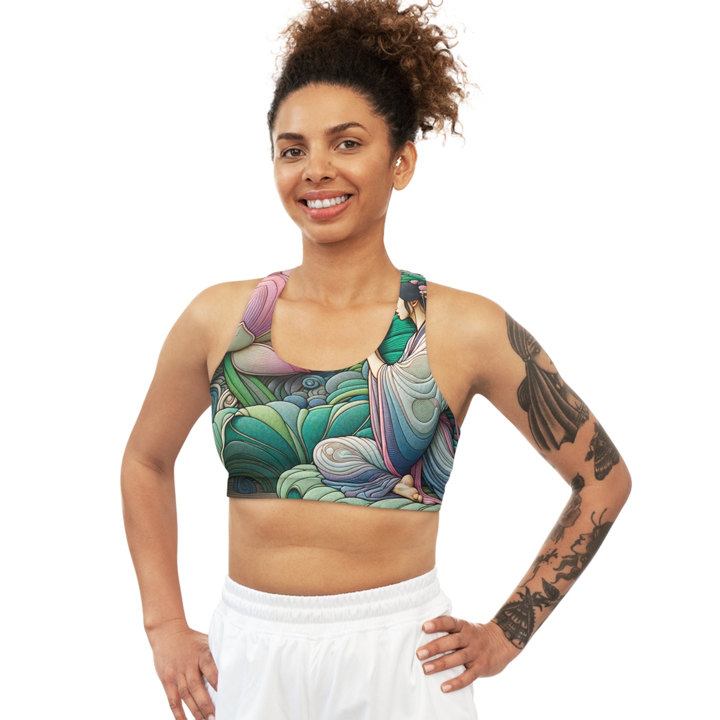 "Lotus Echo Serenity" - Seamless Sports Bra