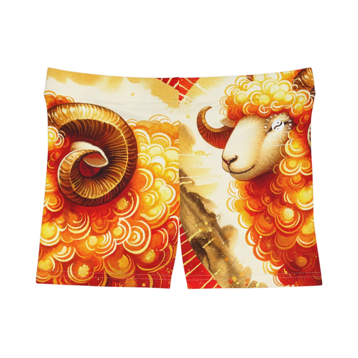 "Auspicious Gold of Divine Ewe: A Lunar New Year Revelry" - Mini Hot Yoga Short