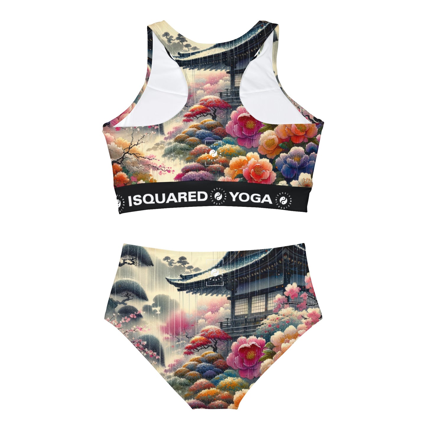 "Rain-drenched Sakura Spectrum" - Hot Yoga Bikini Set