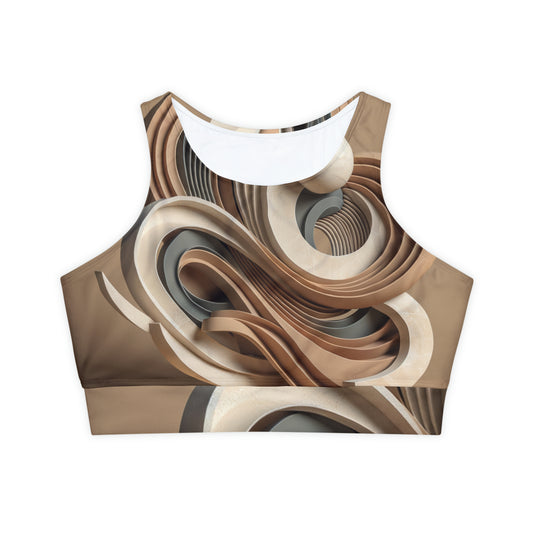 "Hepworth Hues: An Earth Tone Symphony" - Lined & Padded Sports Bra