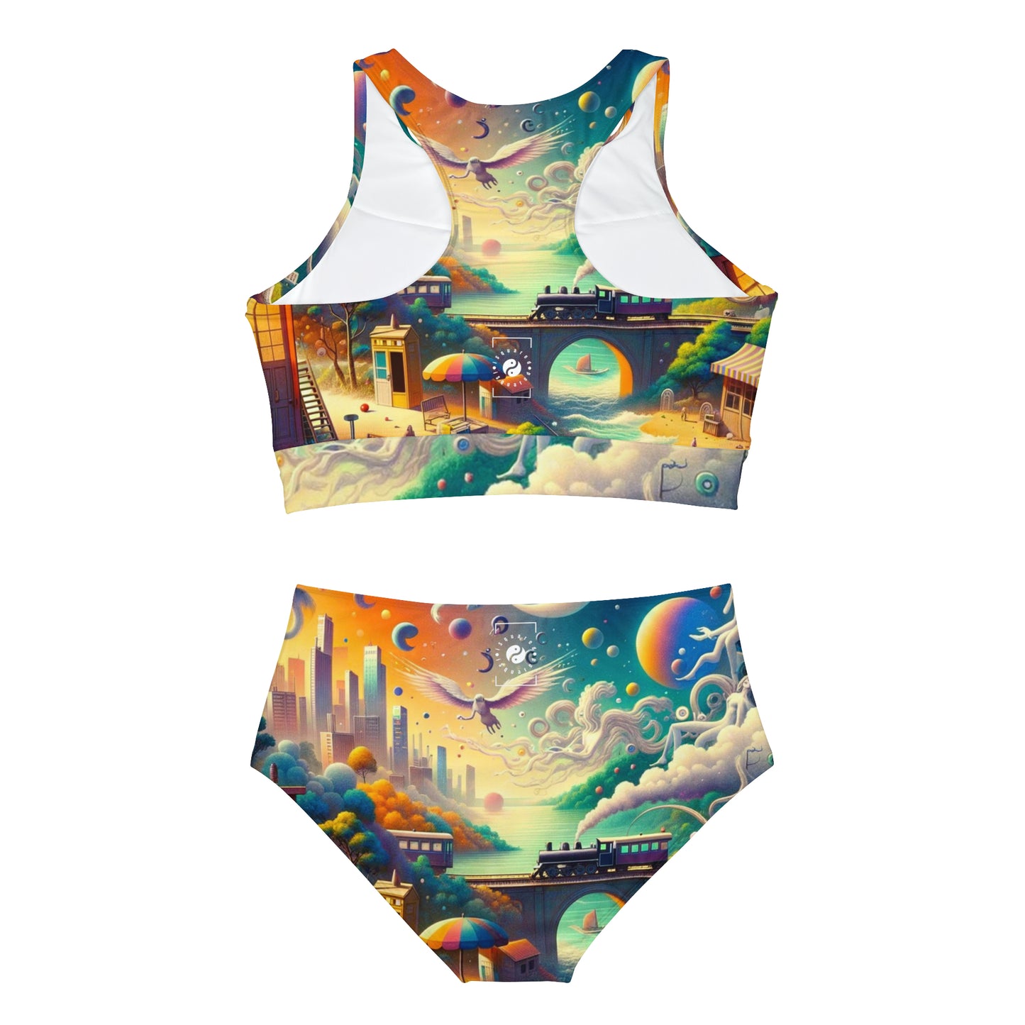 "Mirrors of Metaphor: A Murakami Odyssey" - Hot Yoga Bikini Set