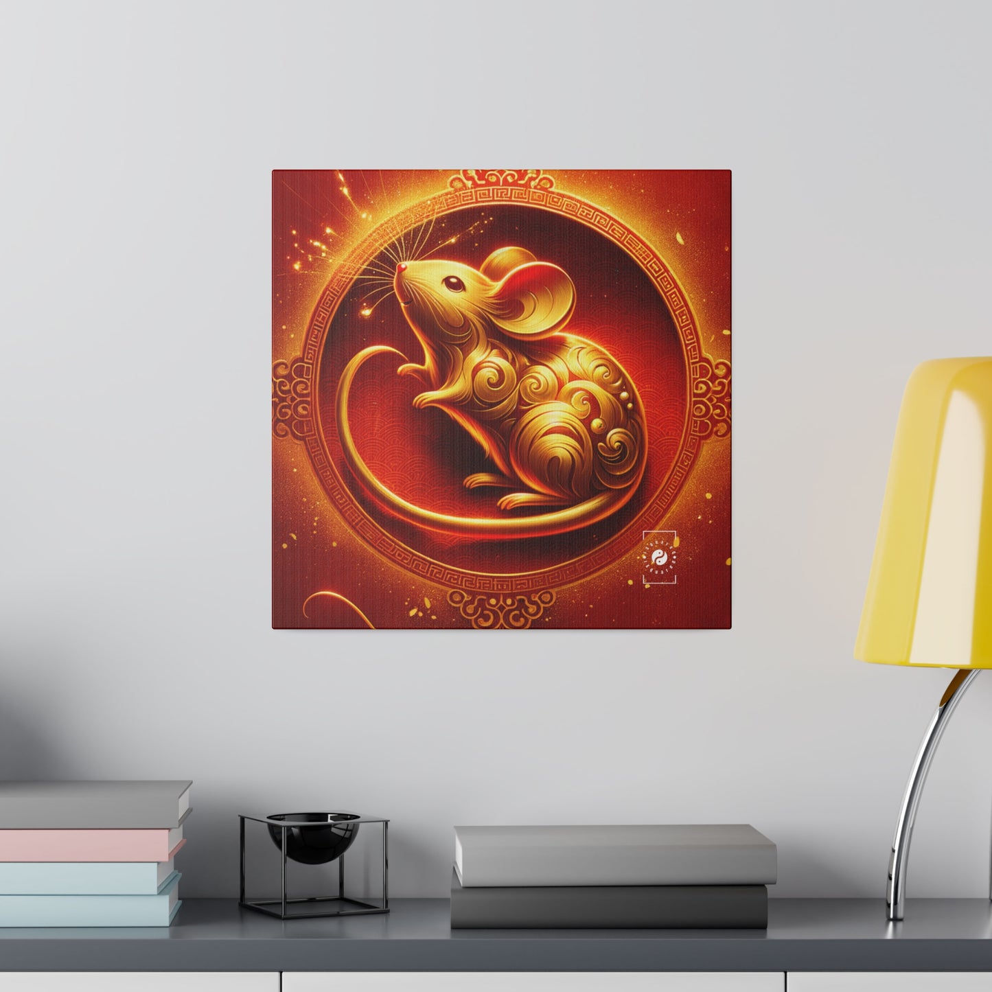 "Golden Emissary: A Lunar New Year's Tribute" - Art Print Canvas