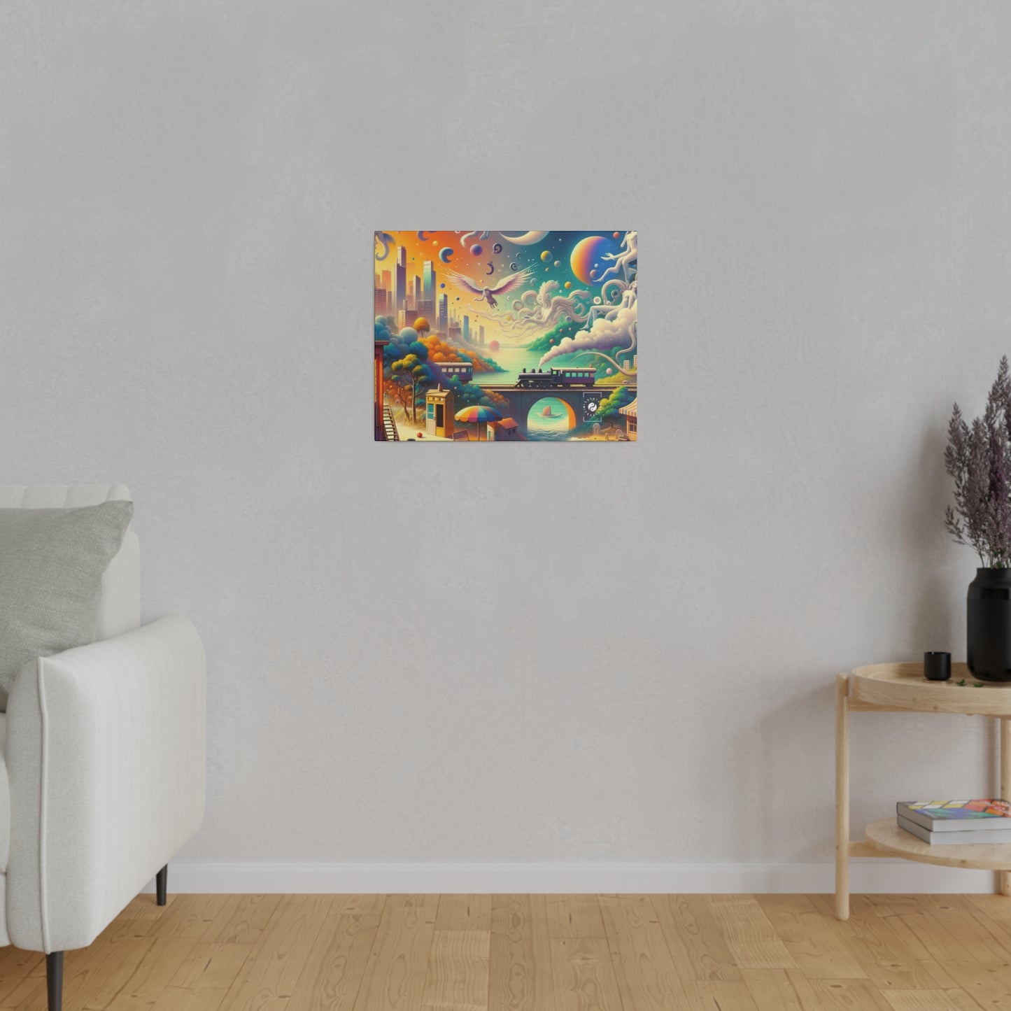 "Mirrors of Metaphor: A Murakami Odyssey" - Art Print Canvas