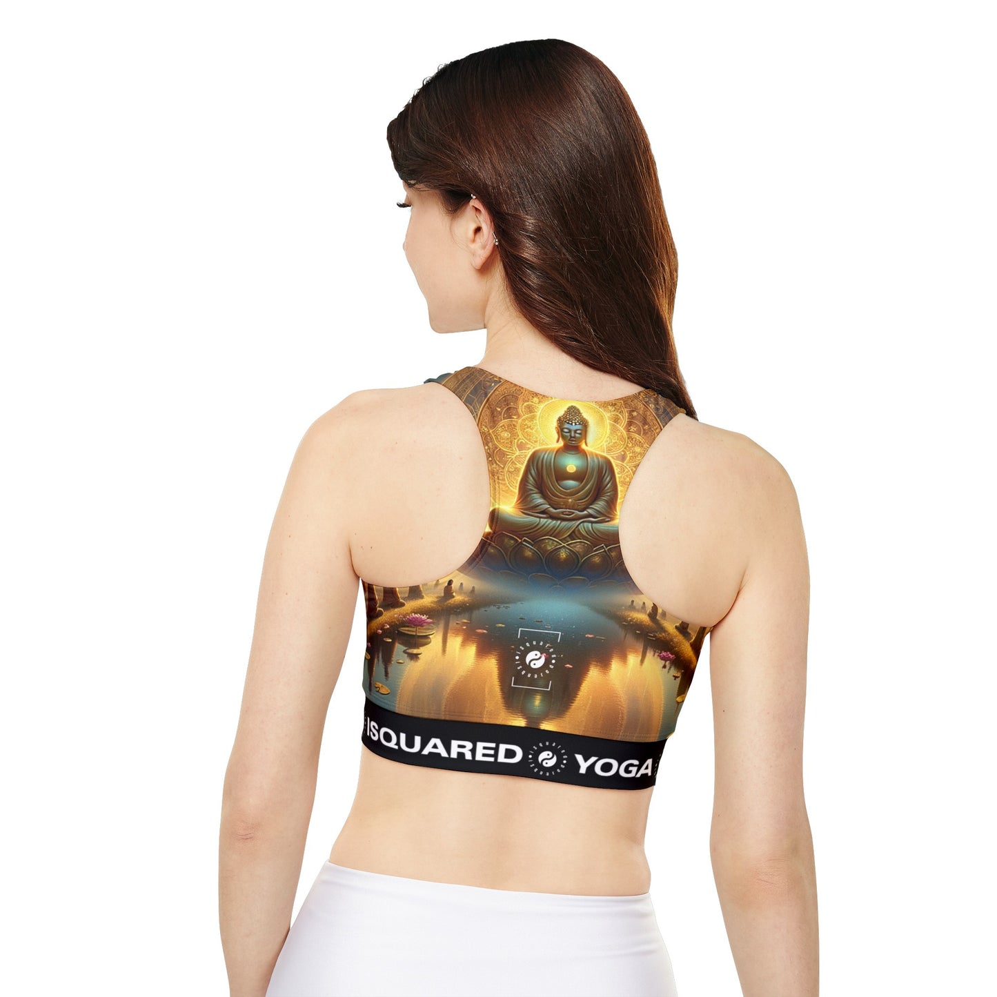 "Serenity in Transience: Illuminations of the Heart Sutra" - Lined & Padded Sports Bra