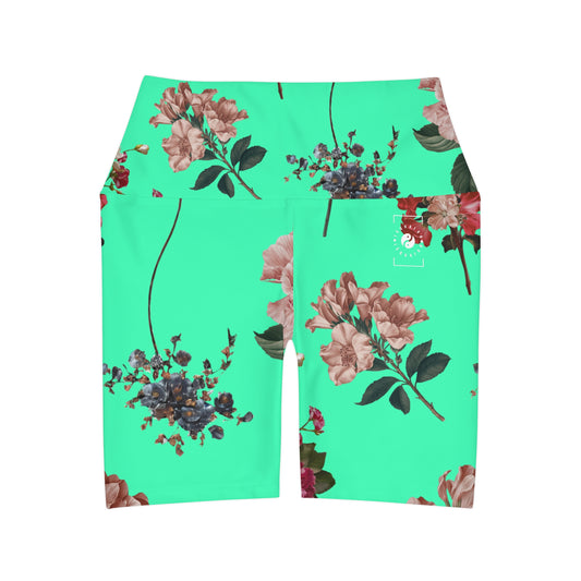 Botanicals on Turquoise - shorts