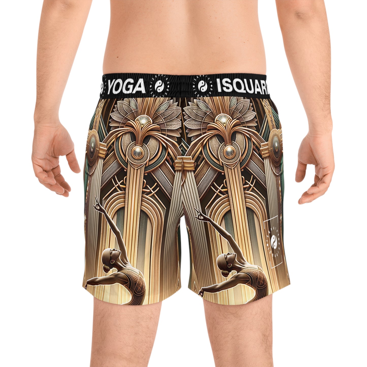 "Deco Serenity: A Fusion of Opulence and Zen" - Swim Shorts (Mid-Length) for Men