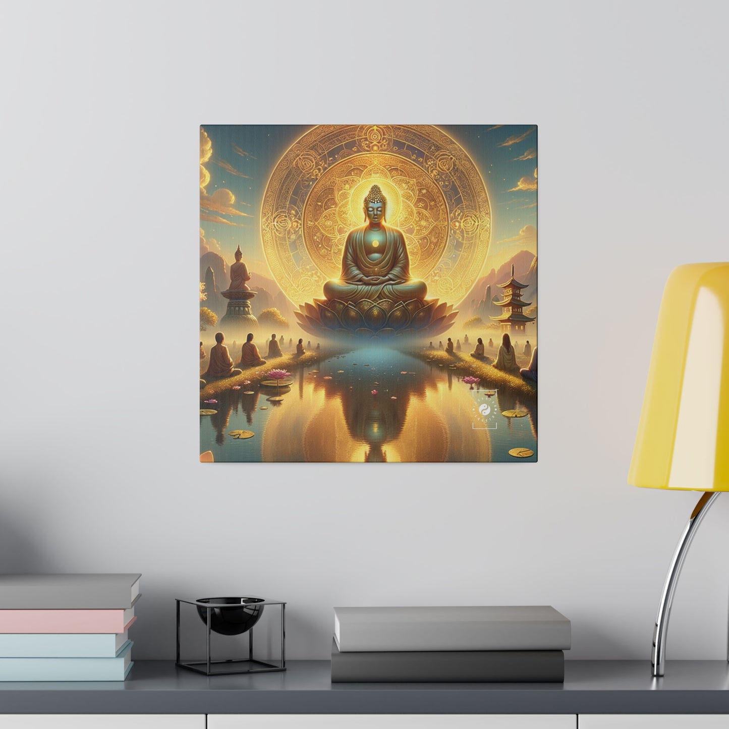 « Sérénité dans l'éphémère : Illuminations du Sutra du cœur » – Impression sur toile