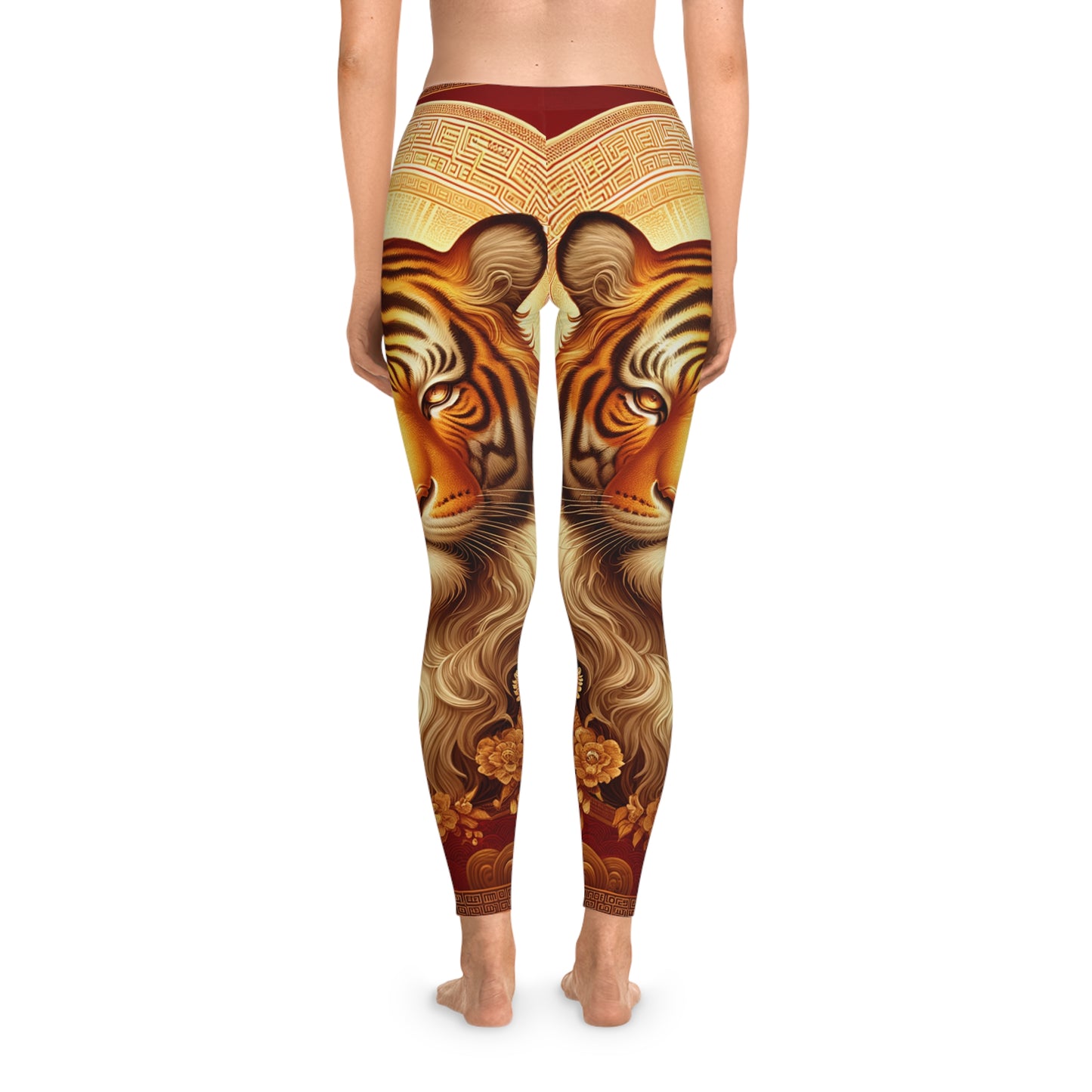 "Golden Majesty: Ascension of the Lunar Tiger" - Unisex Tights