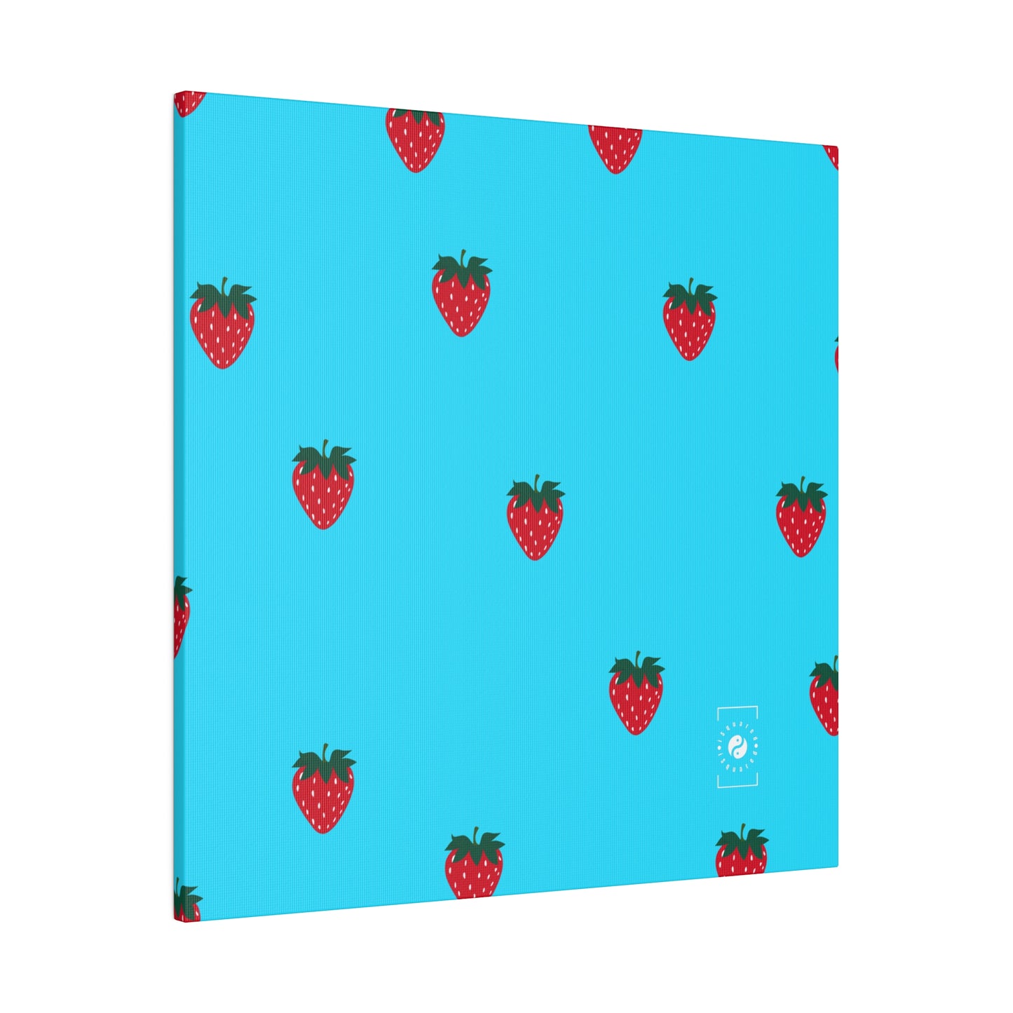 #22DEFF Light Blue + Strawberry - Art Print Canvas