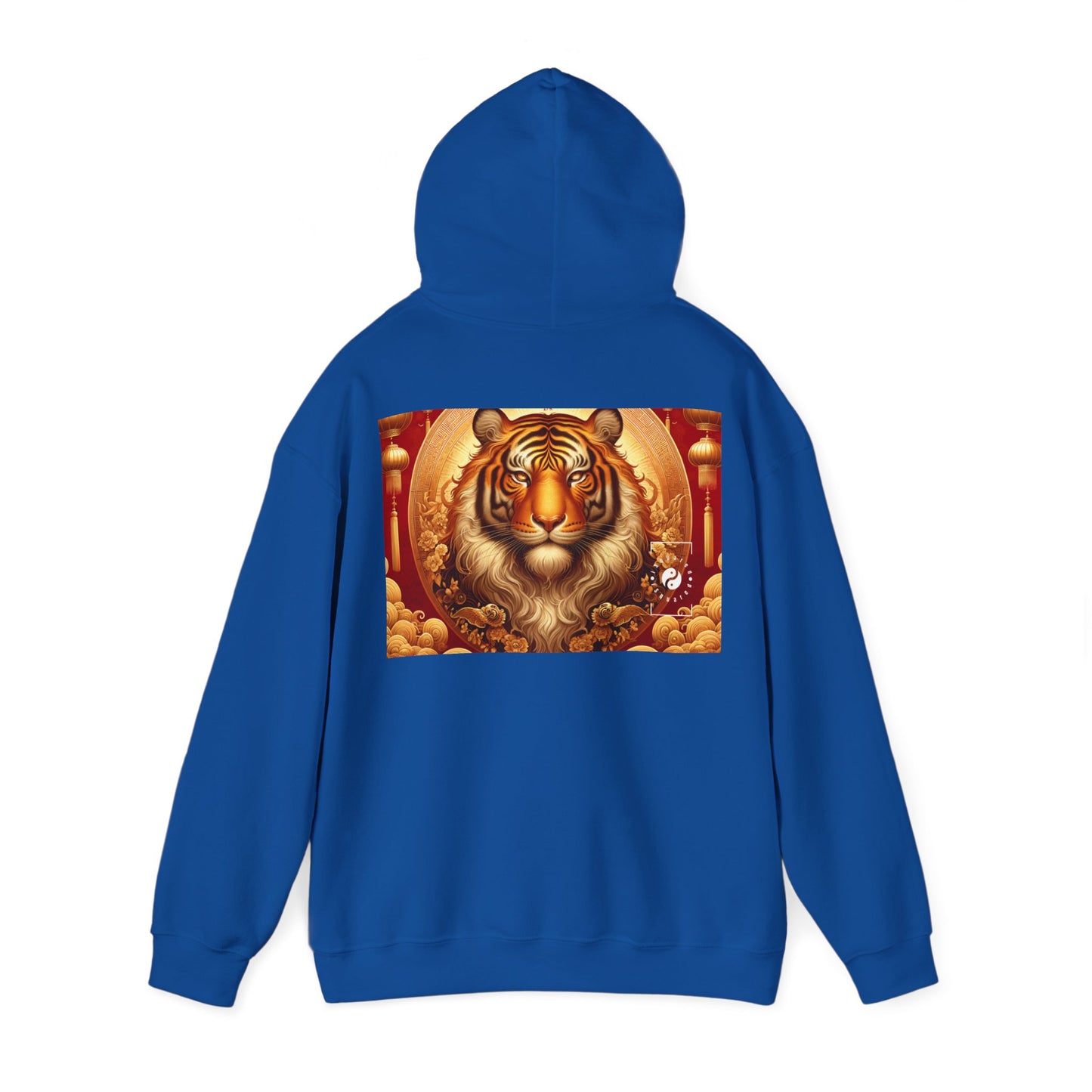 "Majesté dorée : Ascension du Tigre Lunaire" - Sweat à capuche 