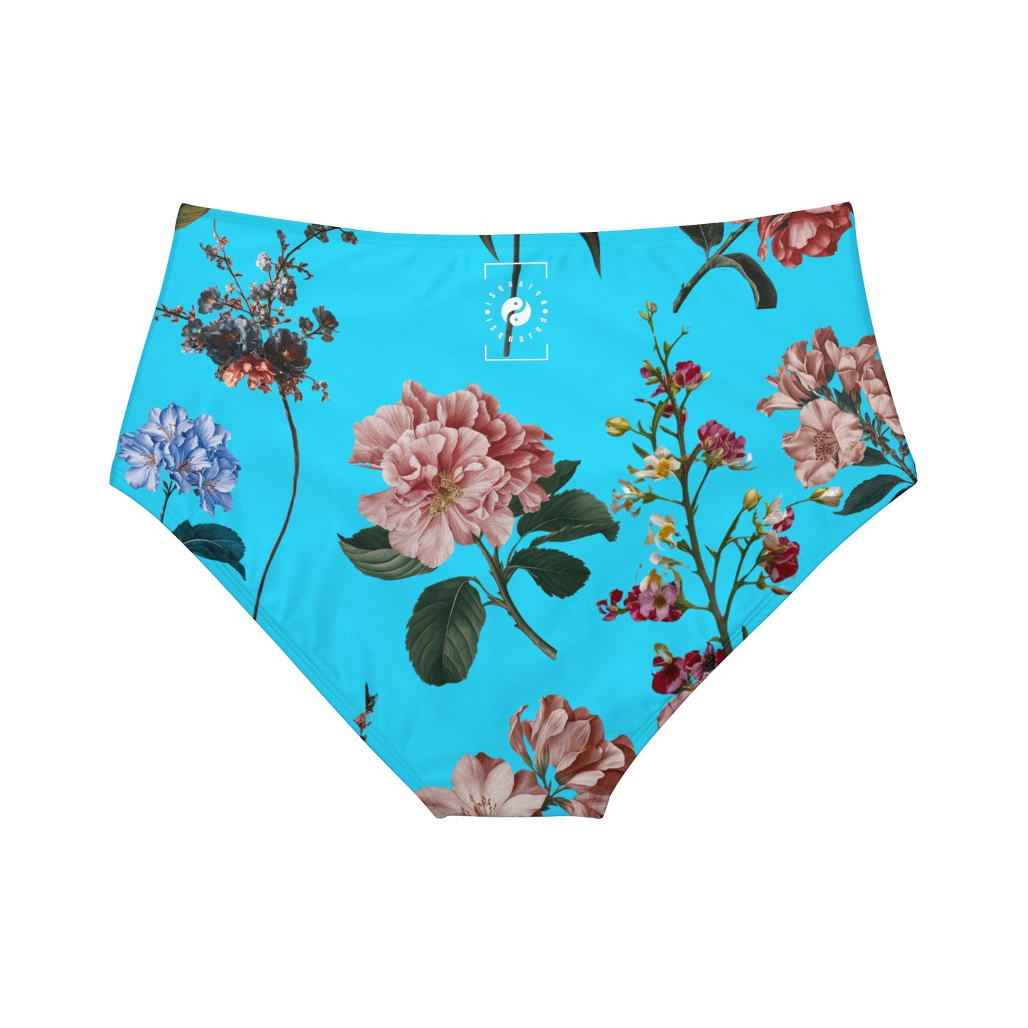 Botanicals on Azure - Bas de bikini taille haute