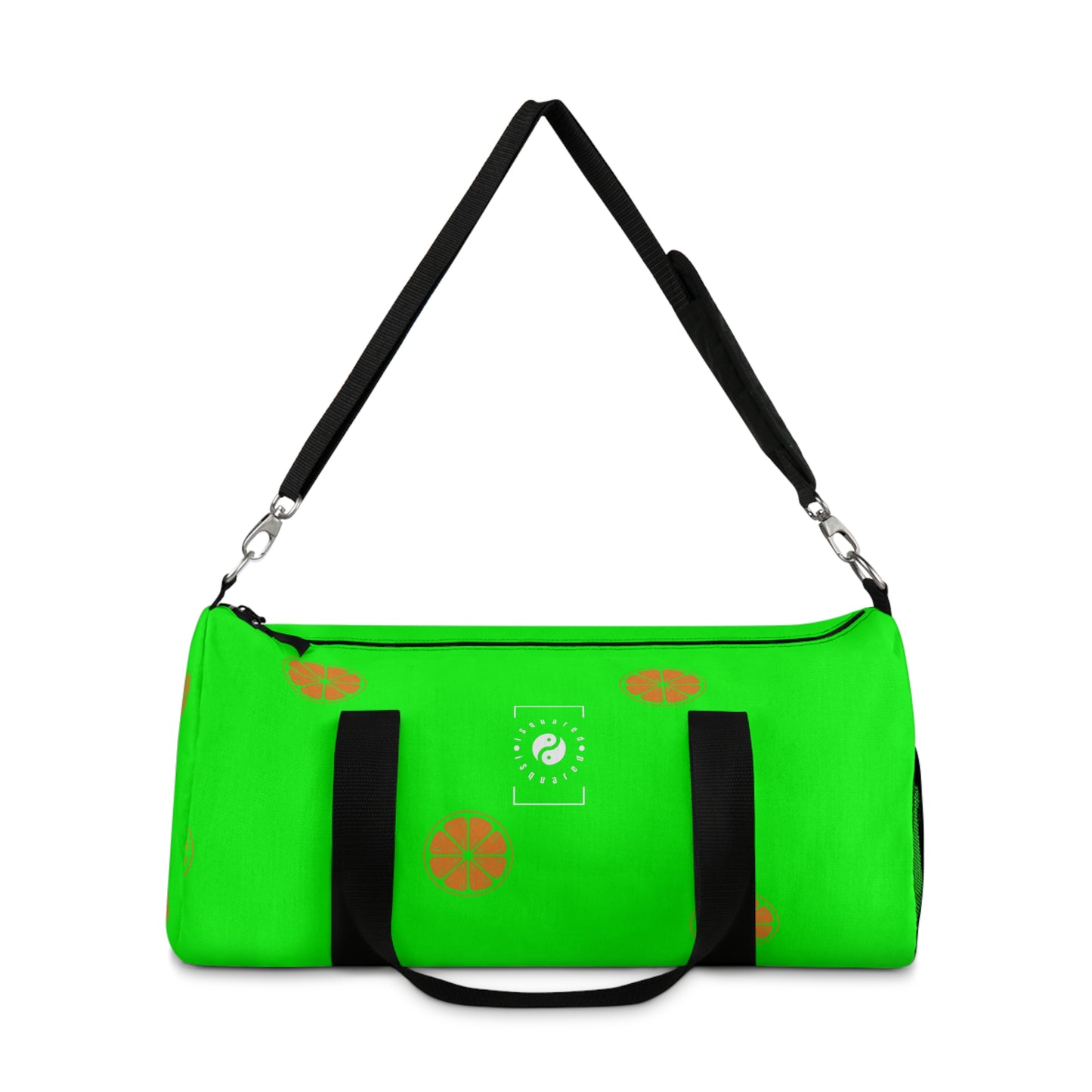 #05FD00 Lime Green + Mandarin - Duffle Bag