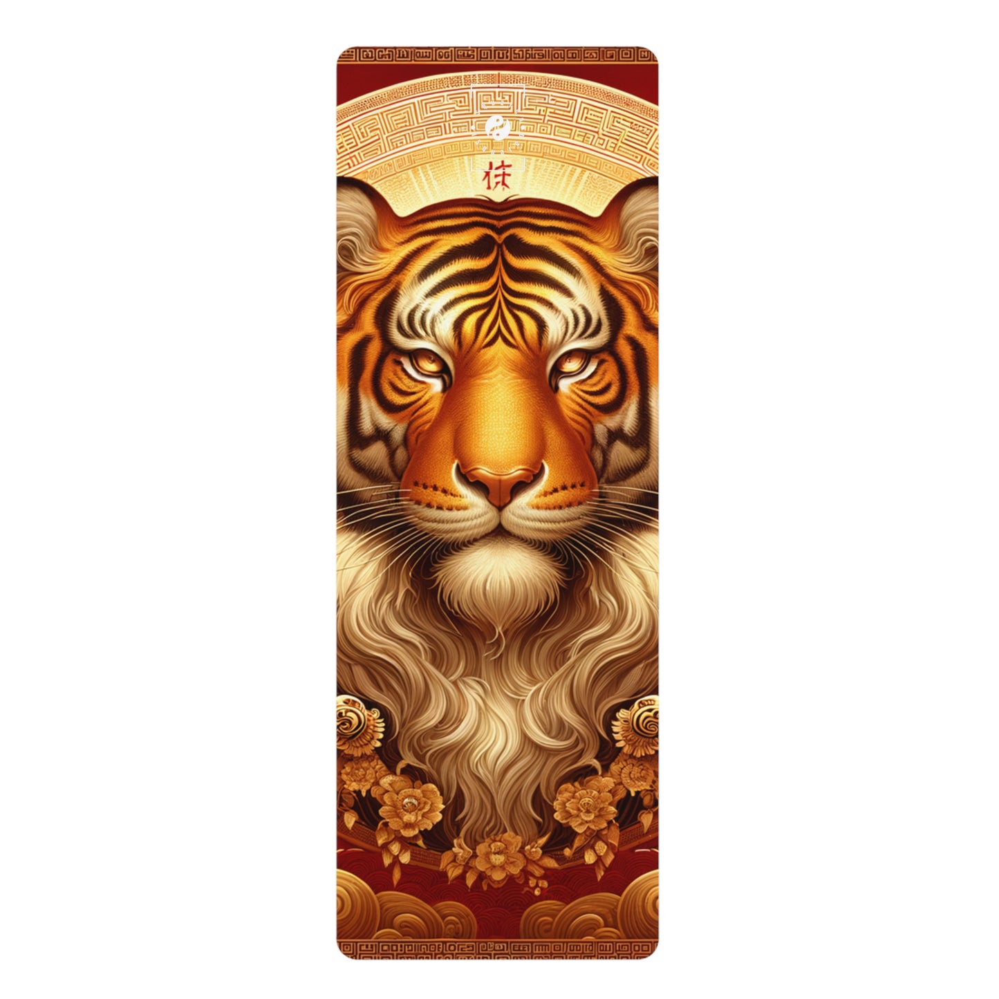 "Majesté dorée : Ascension du Tigre Lunaire" - Tapis de Yoga 