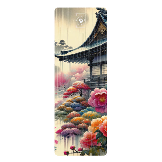 "Rain-drenched Sakura Spectrum" - Yoga Mat