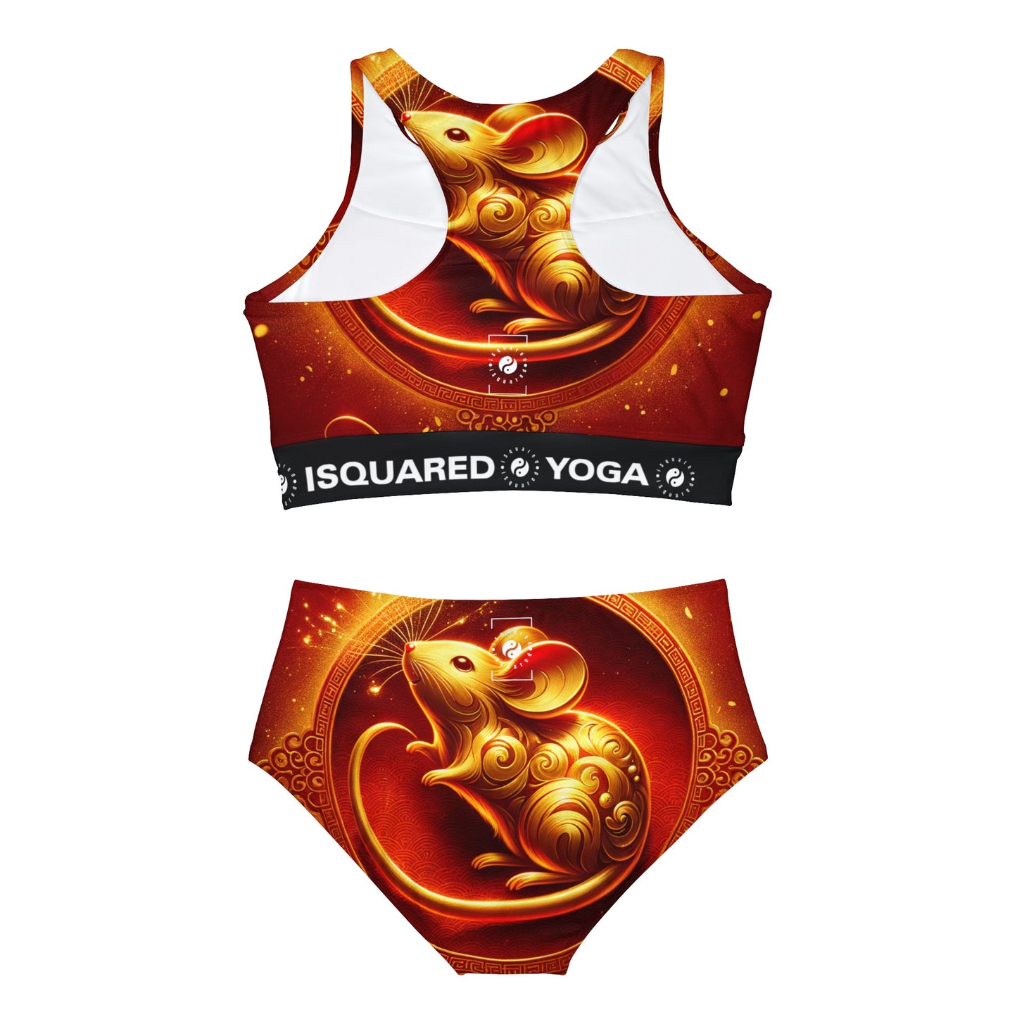 "Golden Emissary: A Lunar New Year's Tribute" - Hot Yoga Bikini Set