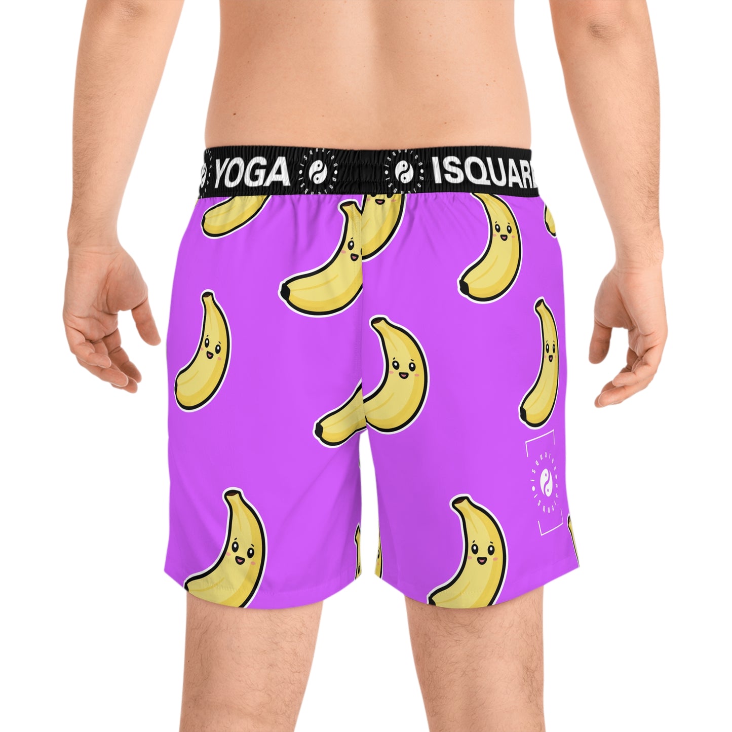 #D65BFF Purple + Banana - Short de bain (mi-long) pour Homme