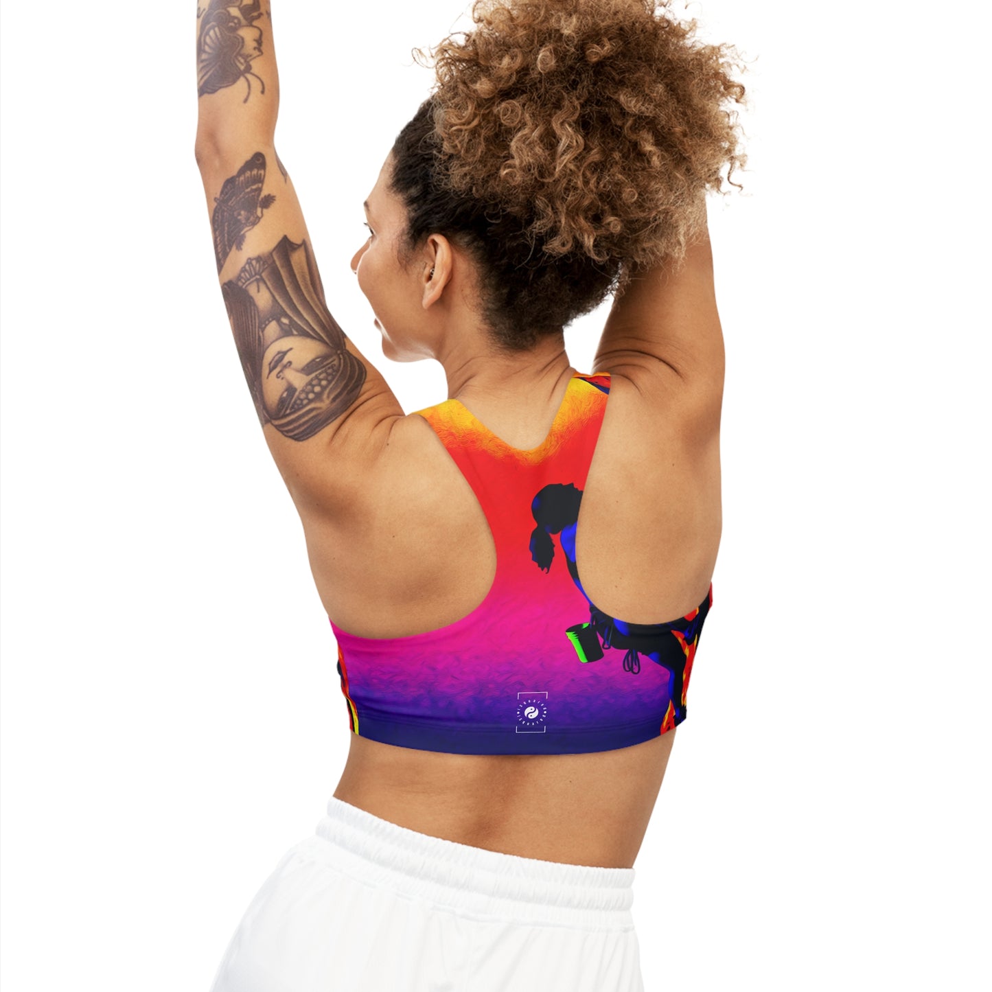 "Technicolour Ascent: The Digital Highline" - Seamless Sports Bra