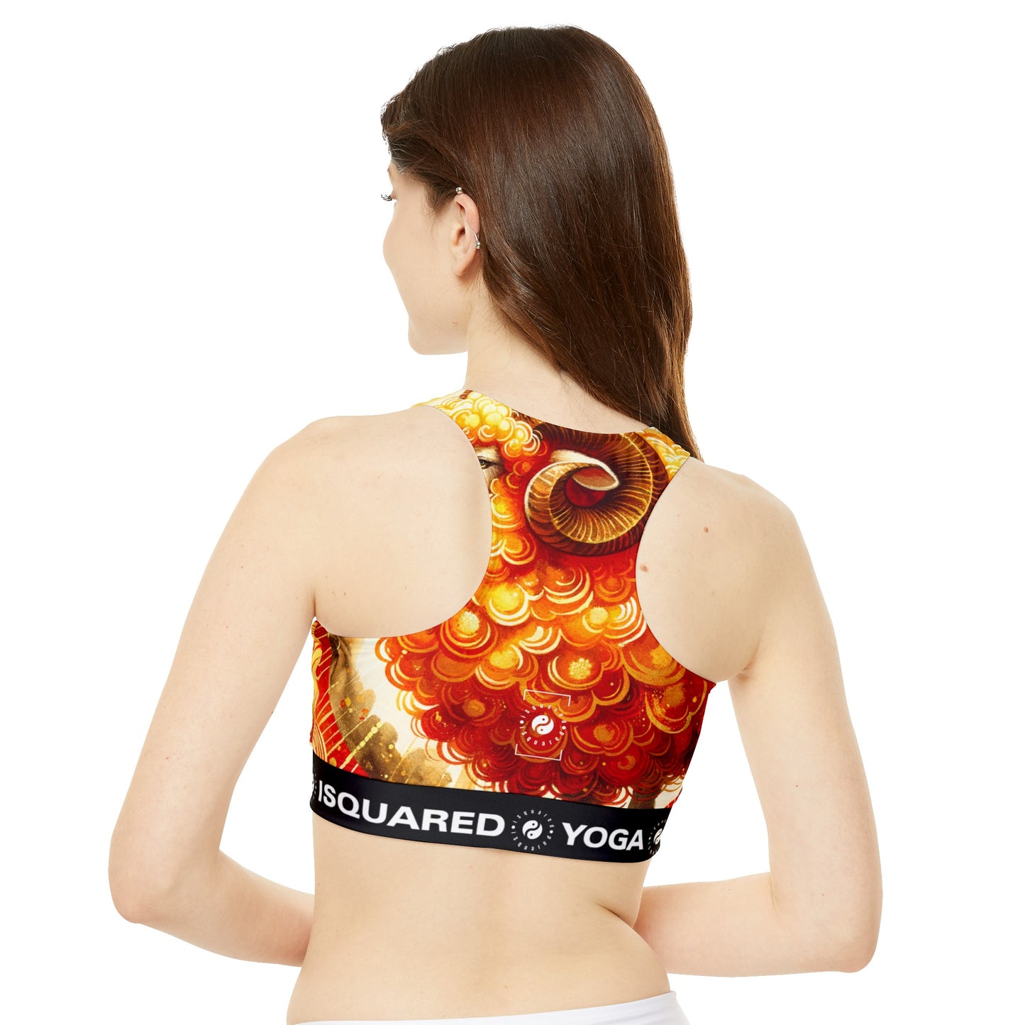 "Auspicious Gold of Divine Ewe: A Lunar New Year Revelry" - High Neck Crop Top