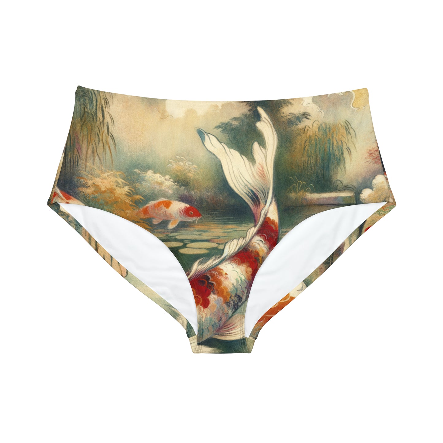 Koi Lily Pond - High Waisted Bikini Bottom