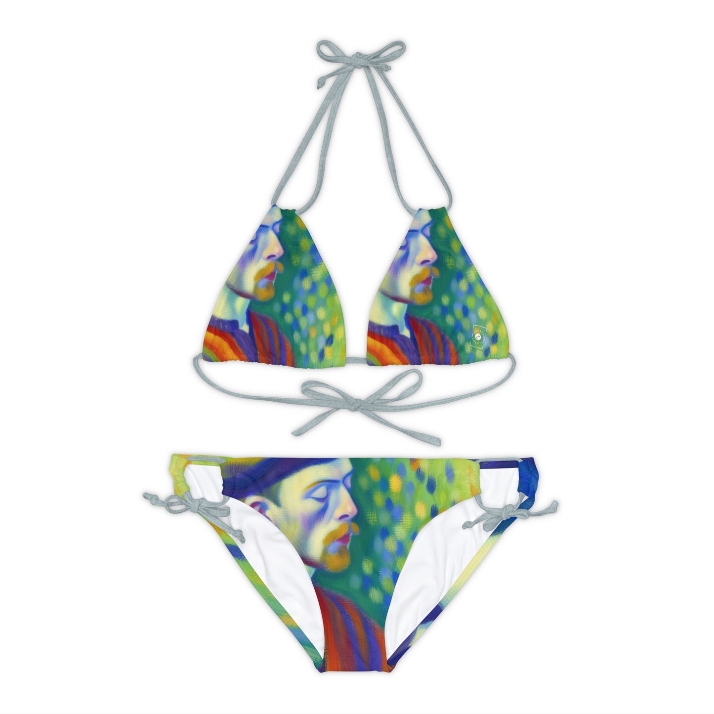 "Serene Resilience: A Frida's Solitude in hues" - Lace-up Bikini Set