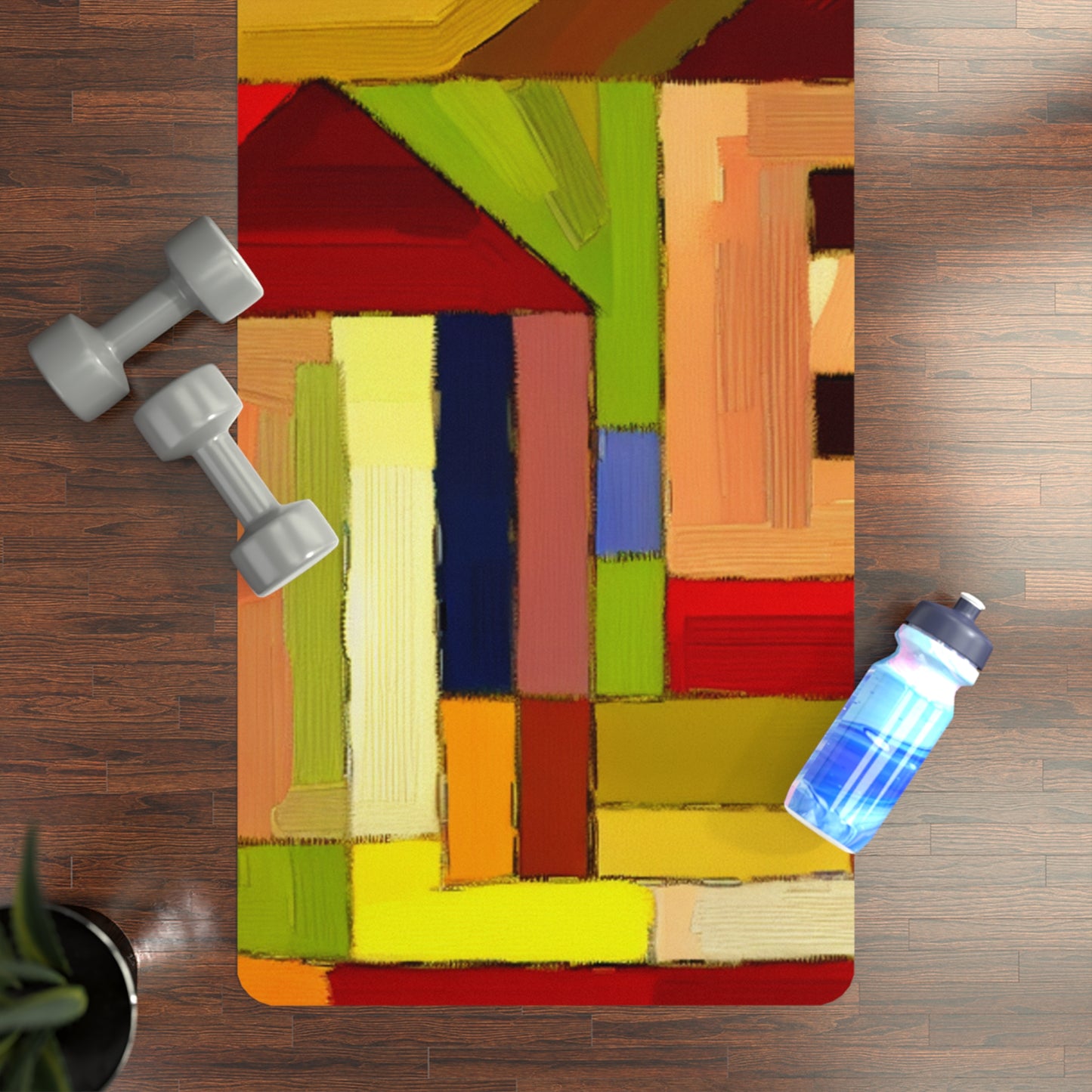 "Earthen Adobes in Hues of Hundertwasser" - Yoga Mat