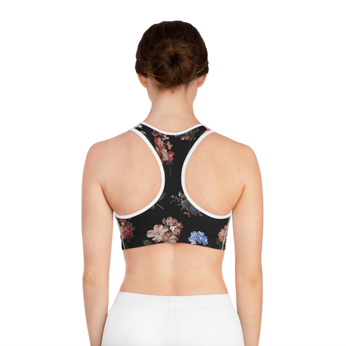 Botanicals on Black - High Performance Sports Bra