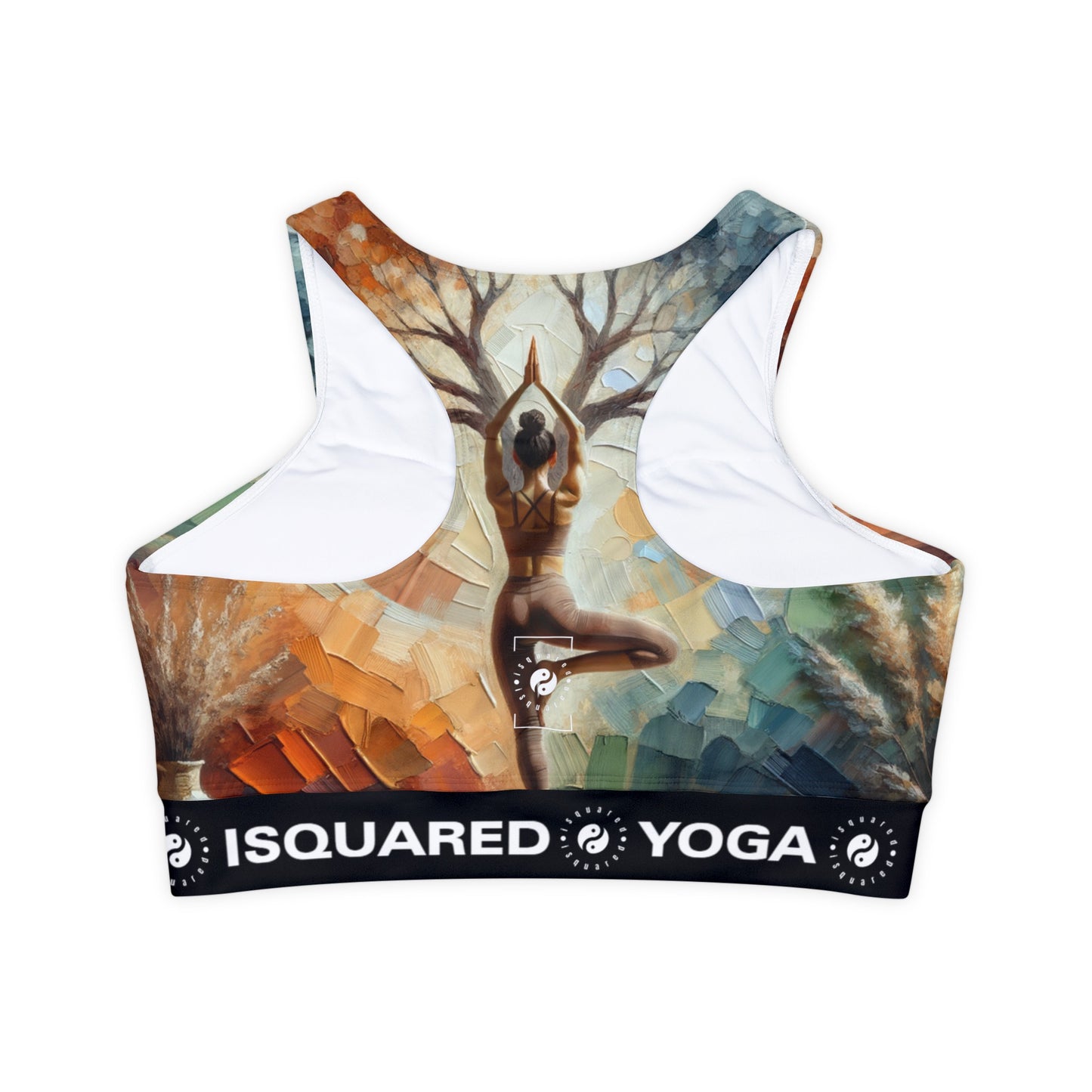 "Stability in Surrender: Vrikshasana in Harmony with Earth" - Lined & Padded Sports Bra