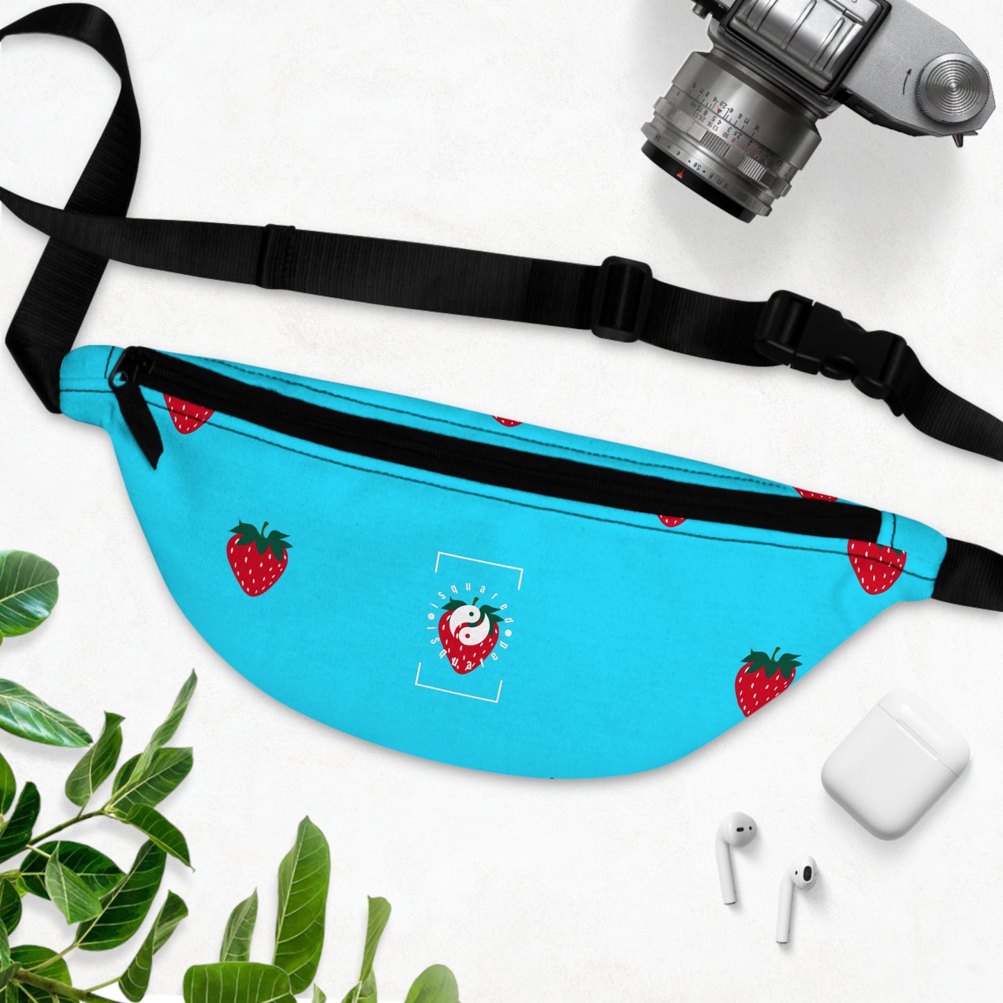 #22DEFF Light Blue + Strawberry - Fanny Pack