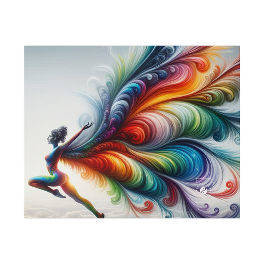 "Yogini's Rainbow Flight" - Art Print Canvas