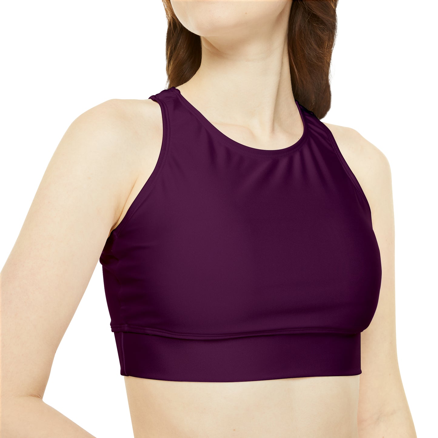 Deep Burgundy - High Neck Crop Top