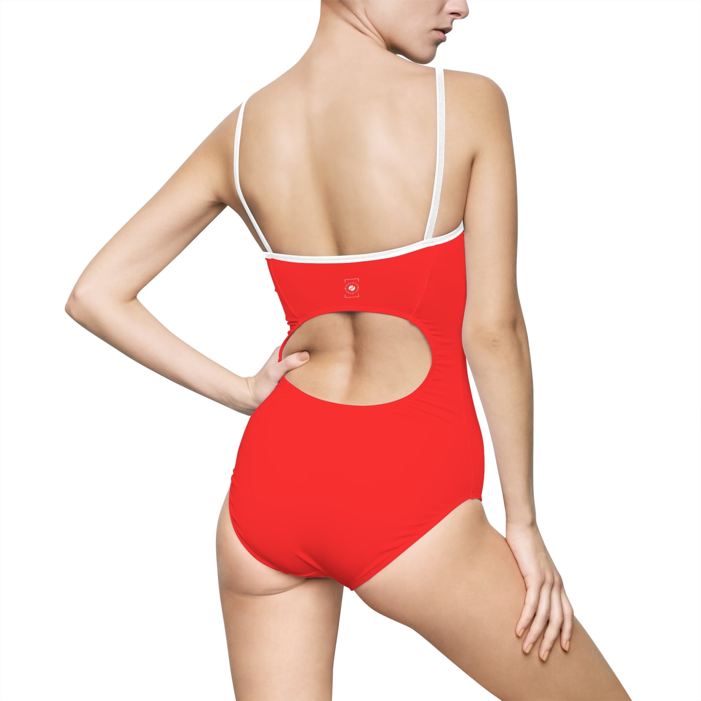 Bright Red FF3131 - Openback Swimsuit
