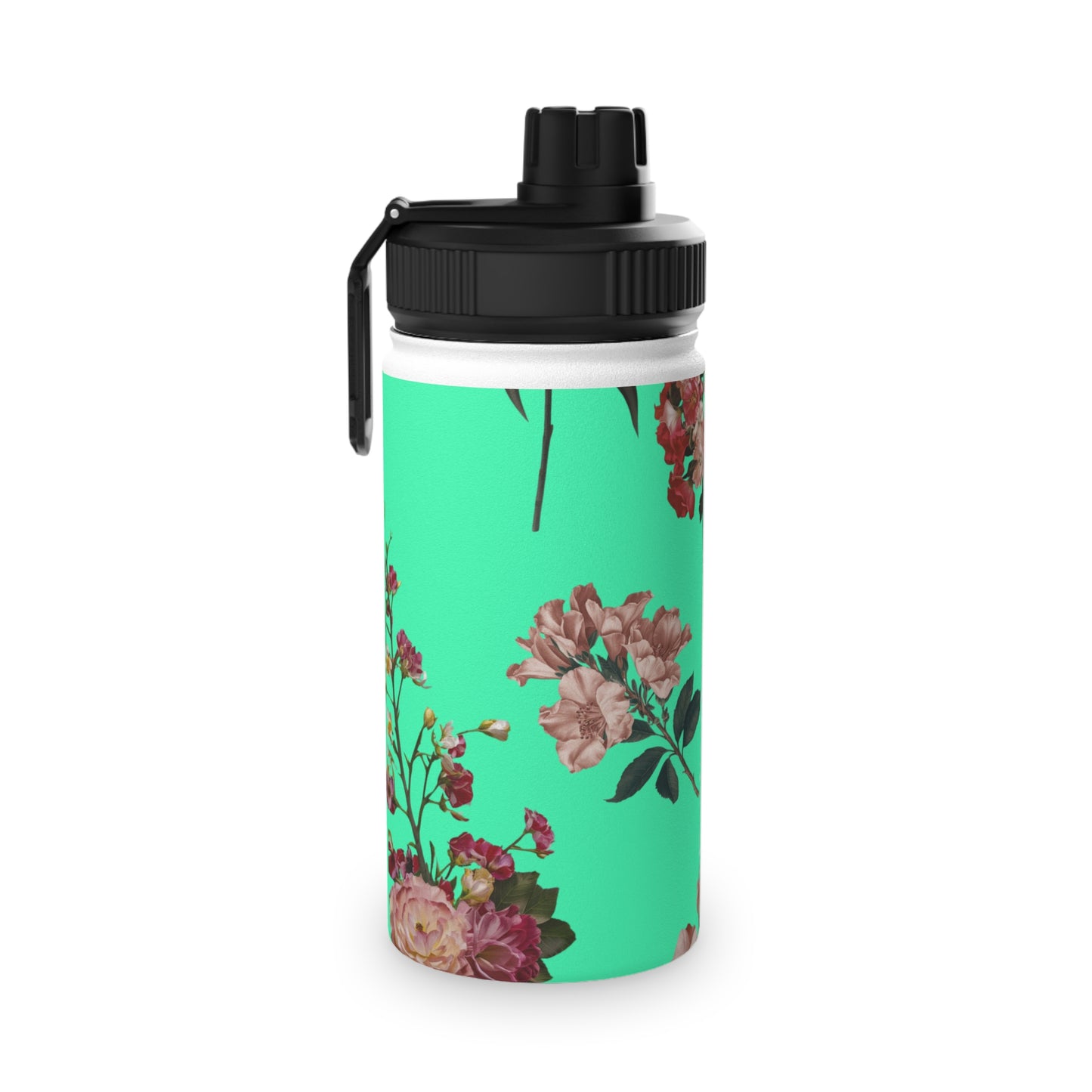 Botanicals on Turquoise - Sports Water Bottle