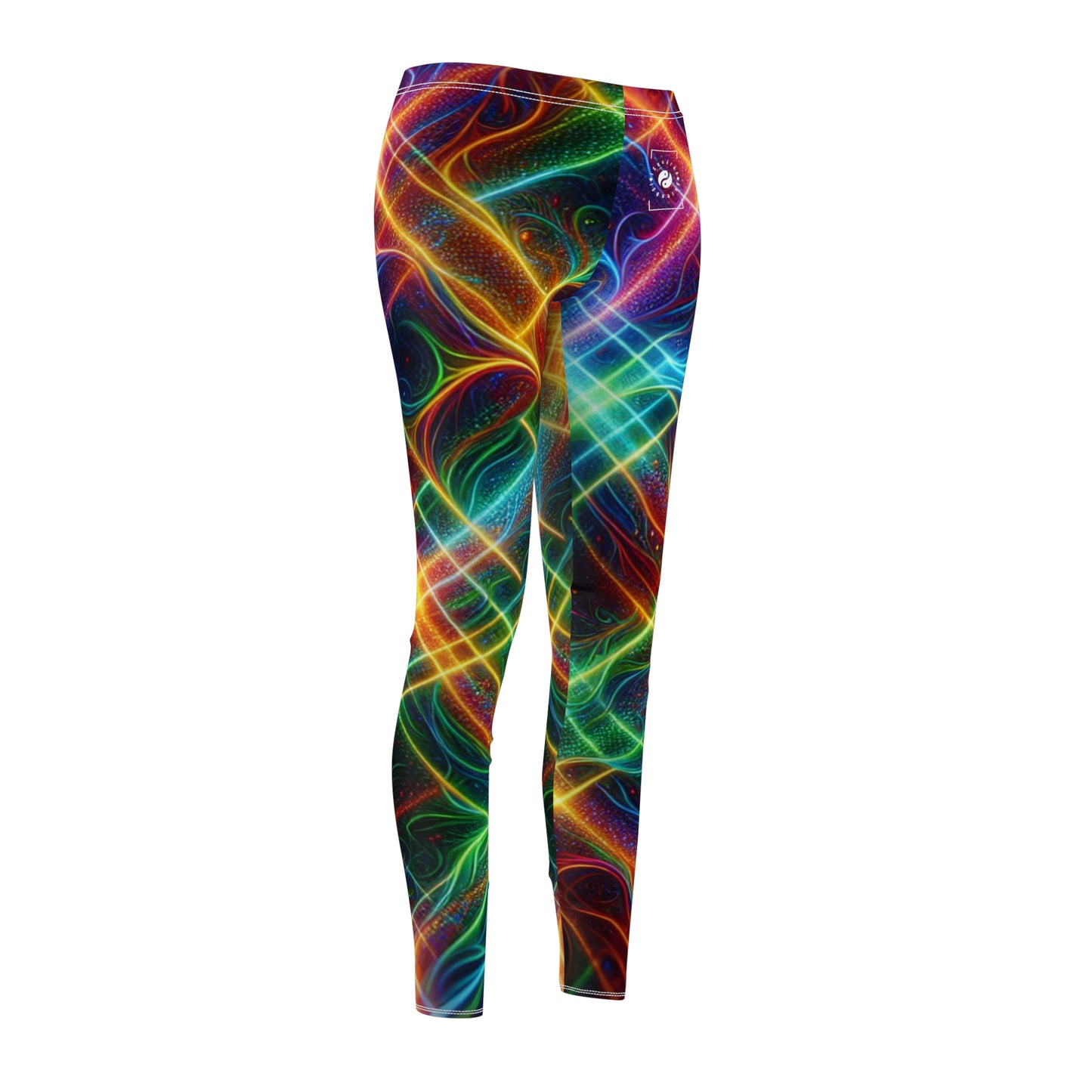 "Neon Plaid Luminosity Matrix" - Casual Leggings