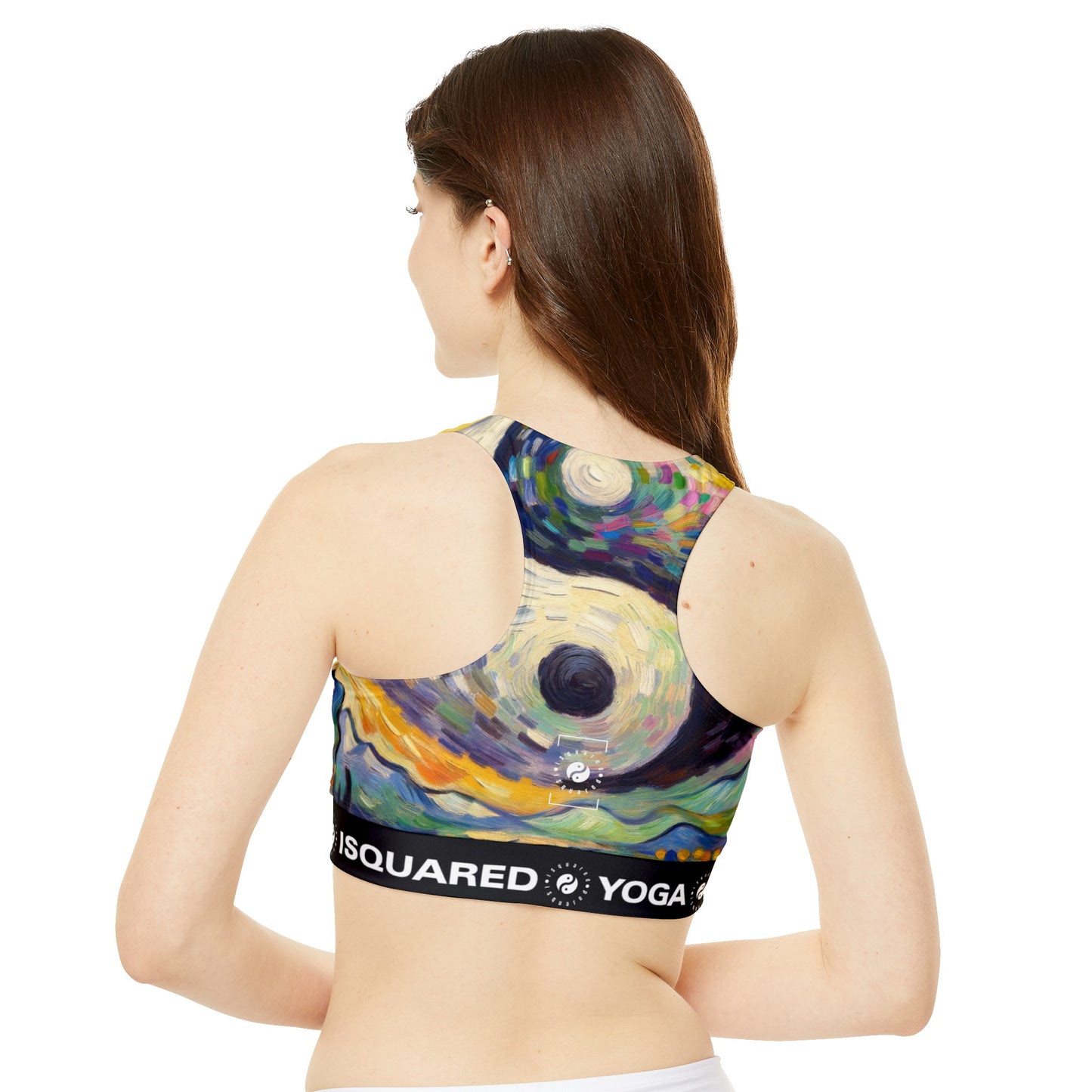 "Spectral Duality: An Impressionist Balance" - High Neck Crop Top