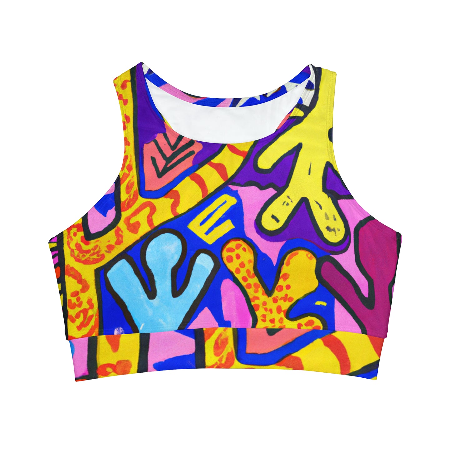 "Symbolic Jamboree" - High Neck Crop Top