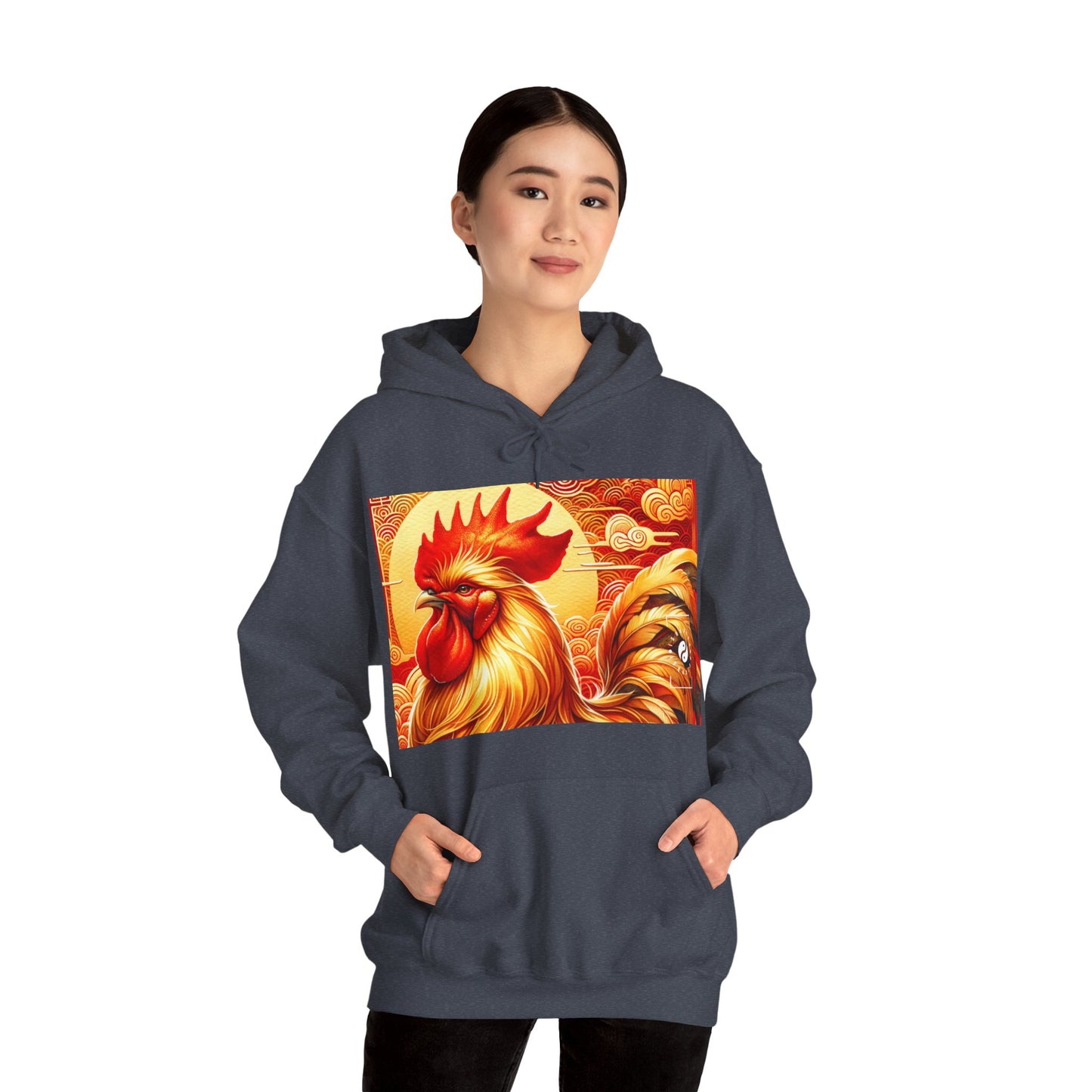 "Crimson Dawn: The Golden Rooster's Rebirth" - Hoodie