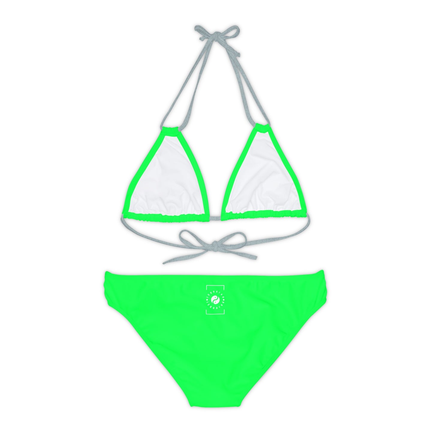 #0FFF50 Neon Green - Lace-up Bikini Set
