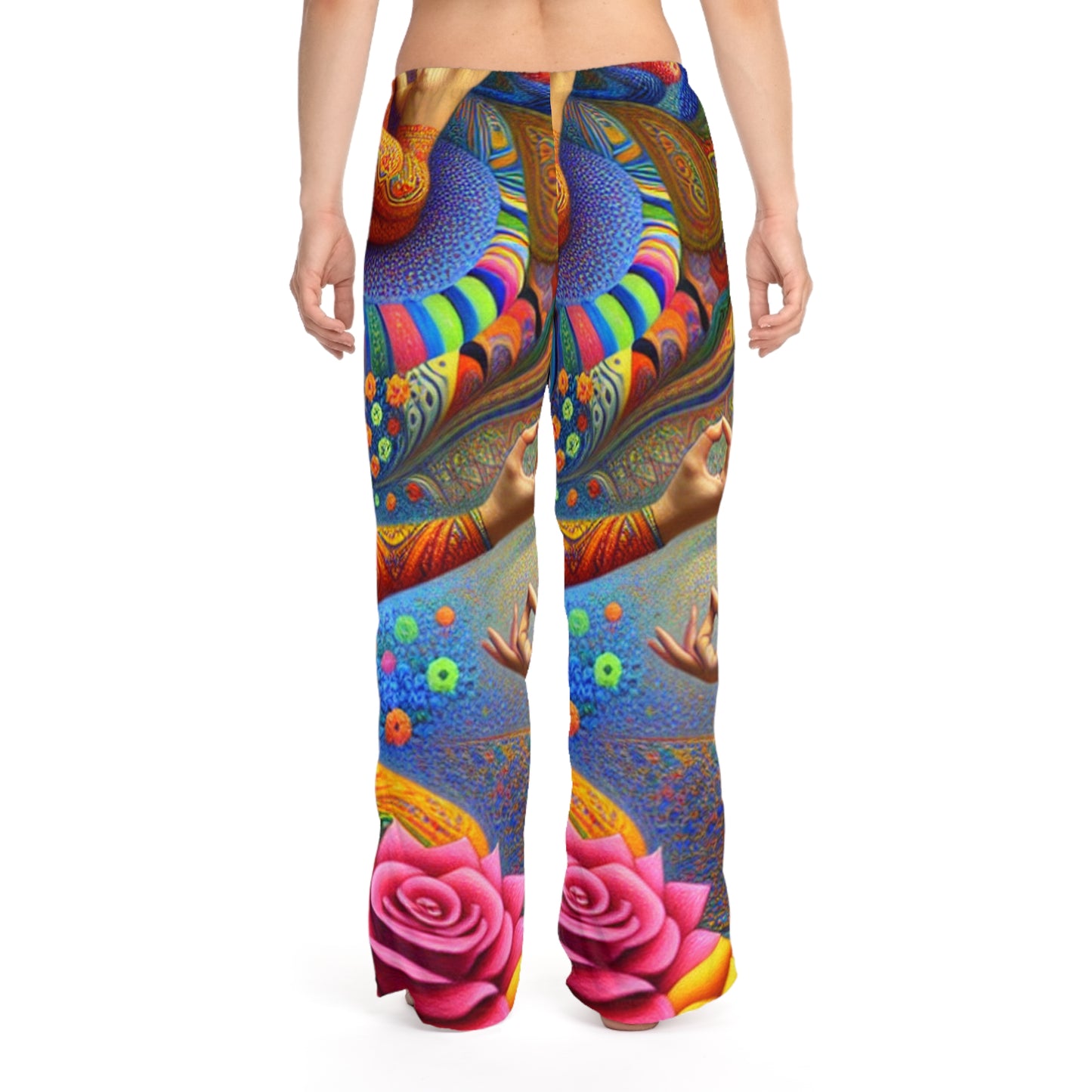 "Kahlo-Kusama Blossom Asanas: A Surreal Yoga Symphony" - Women lounge pants