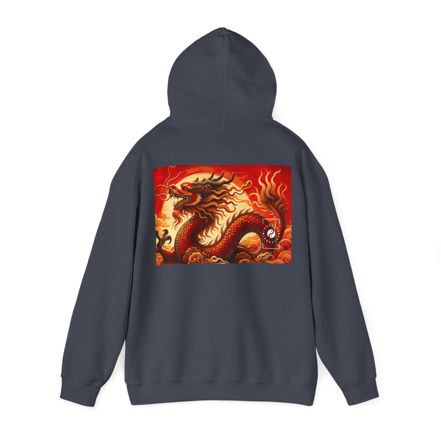 "Golden Dragon Dance in the Crimson Twilight" - Hoodie