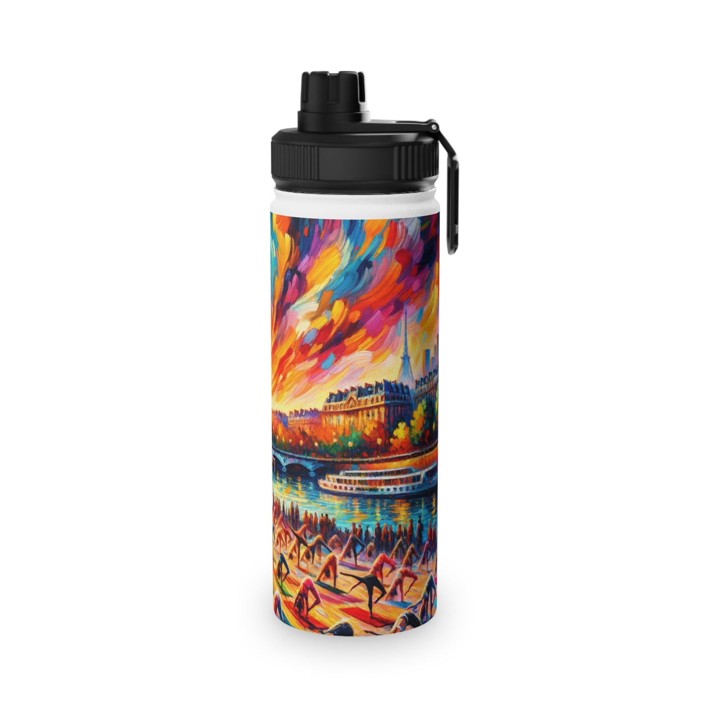 Parisian Yoga Chic - Sports Water Bottle