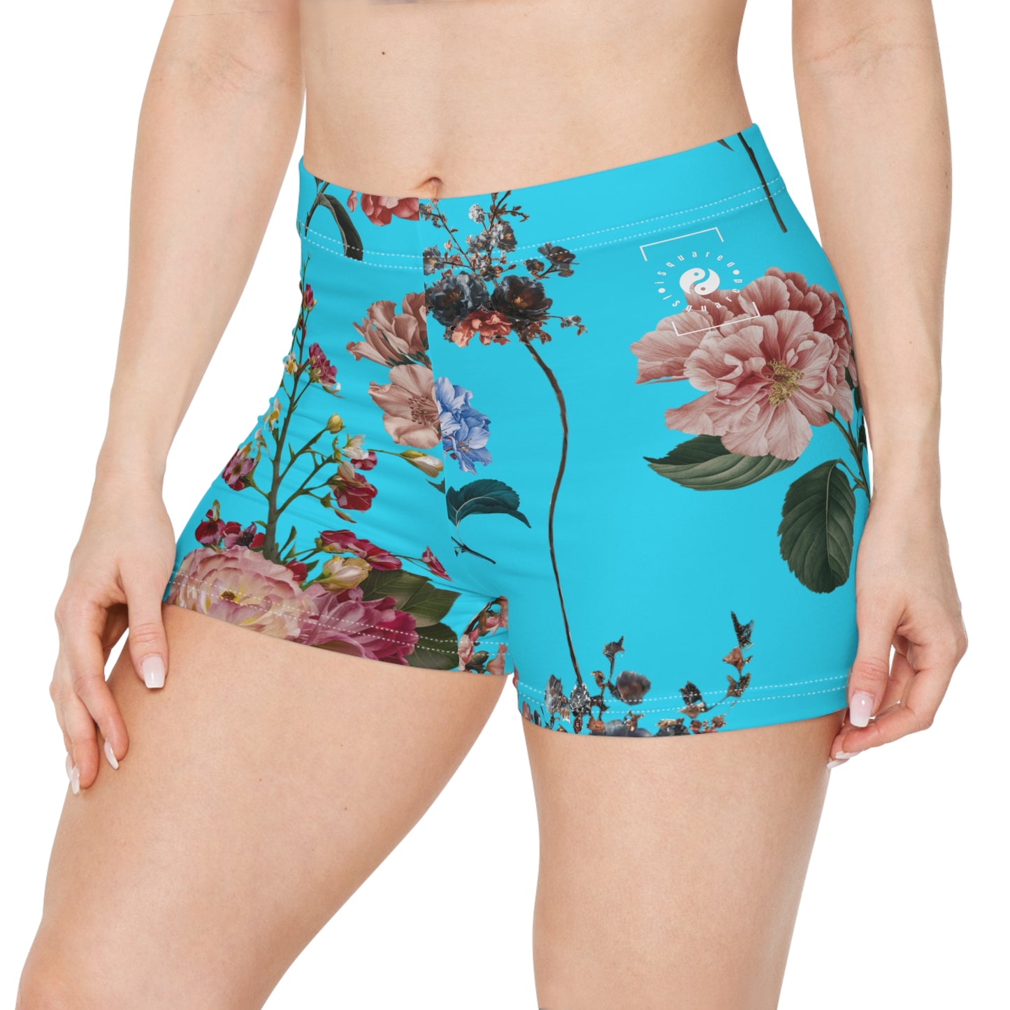 Botanicals on Azure - Mini Hot Yoga Short