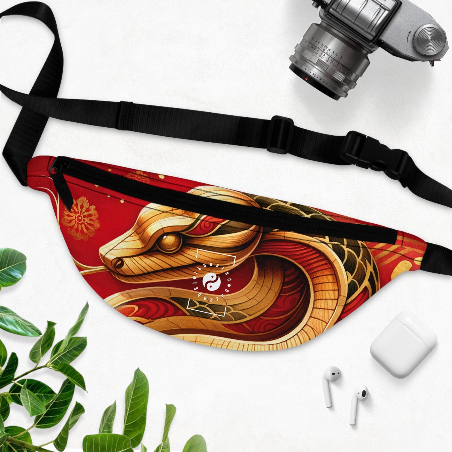 "Crimson Serenity: The Golden Snake" - Fanny Pack