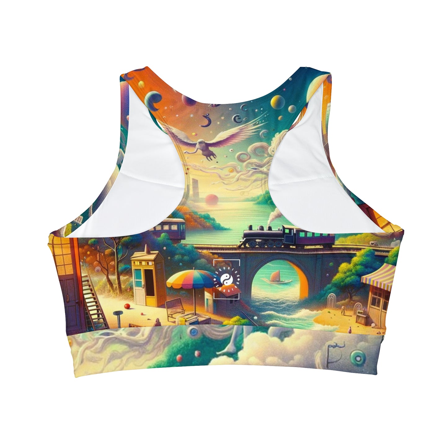 "Mirrors of Metaphor: A Murakami Odyssey" - High Neck Crop Top