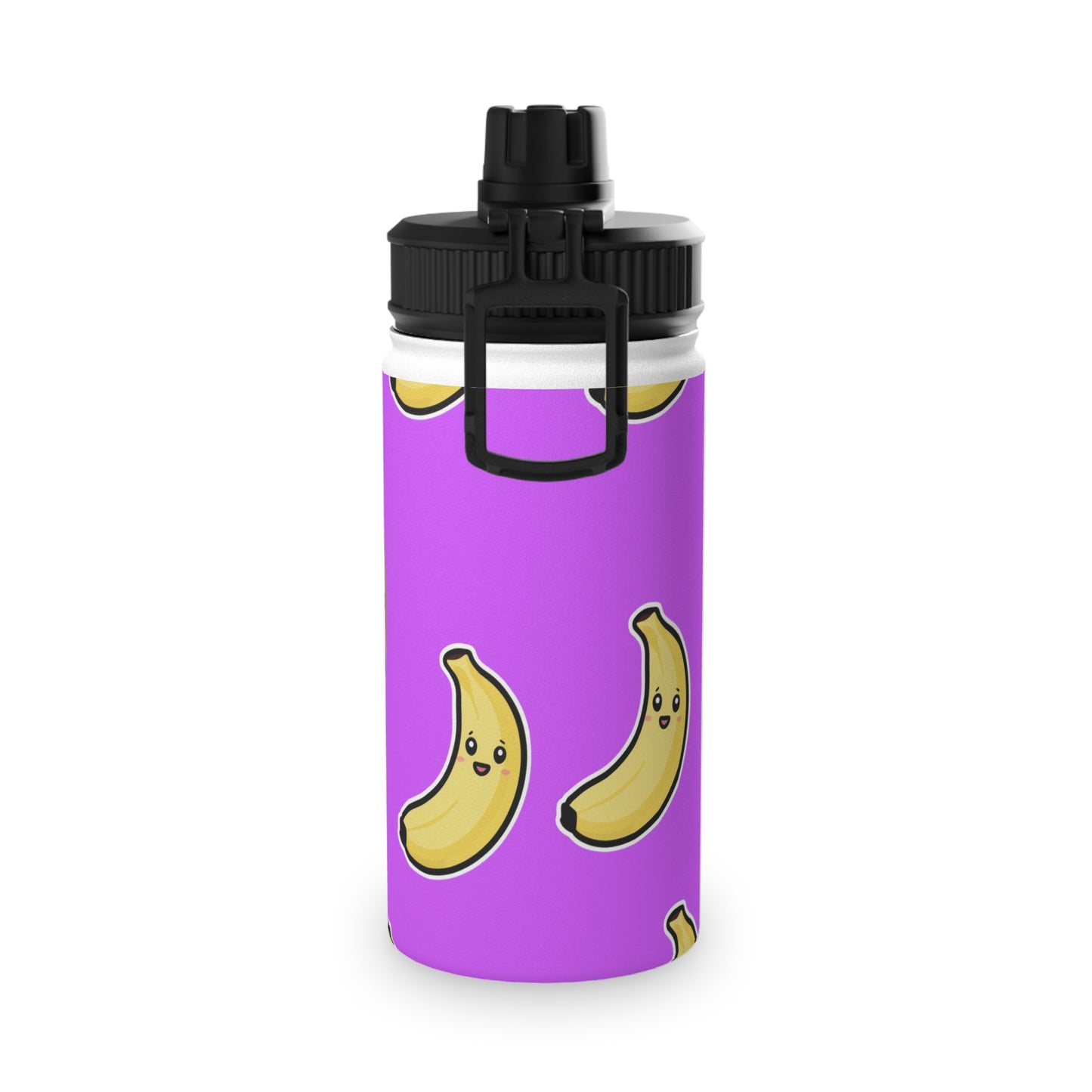 #D65BFF Purple + Banana - Sports Water Bottle