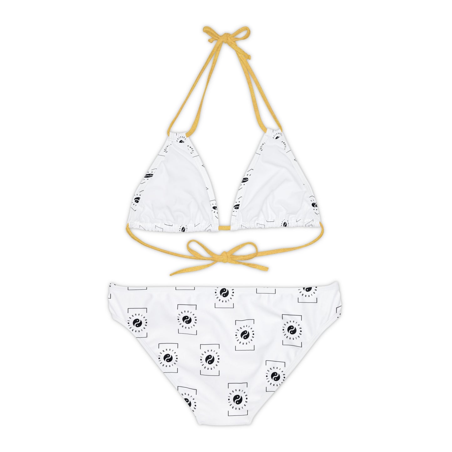 white iSquared Yoga - Lace-up Bikini Set