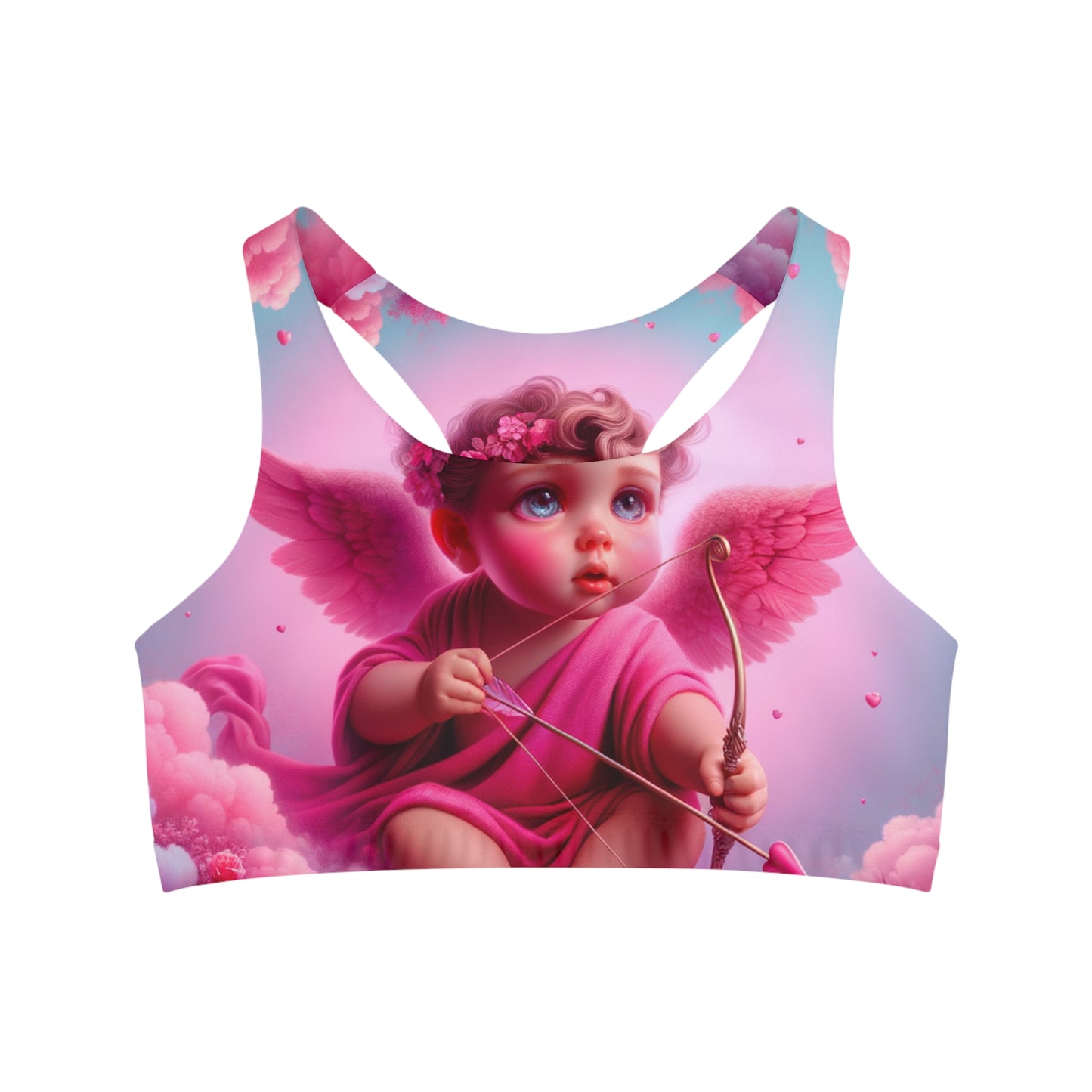 "Bold Blush: A Cupid's Love Affair" - Seamless Sports Bra